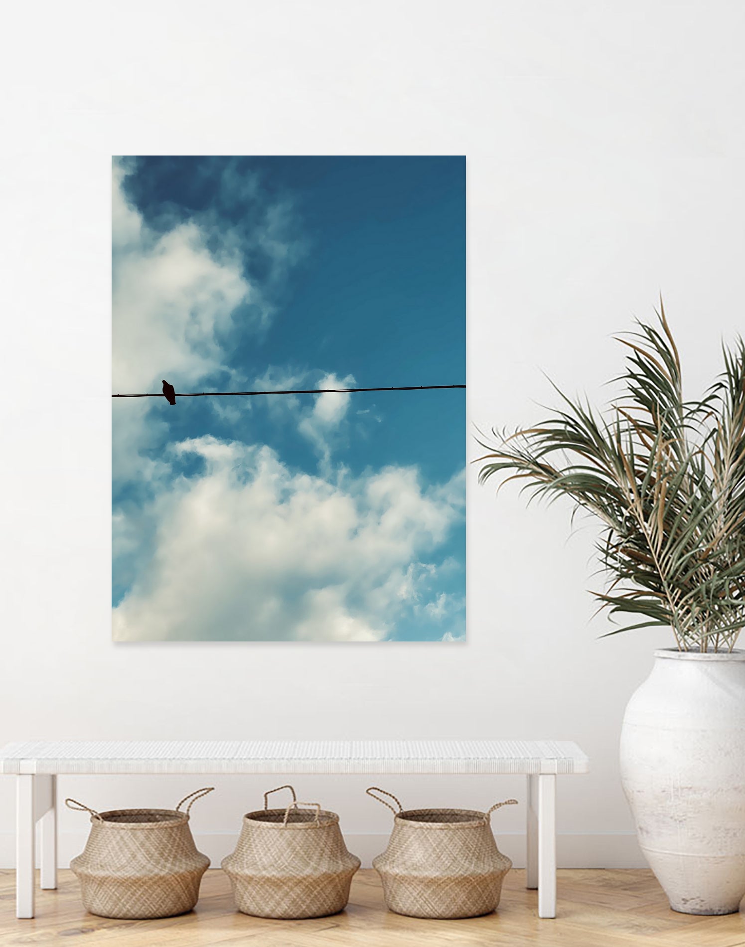 The lonely bird by Tiago França on GIANT ART - blue photo illustration