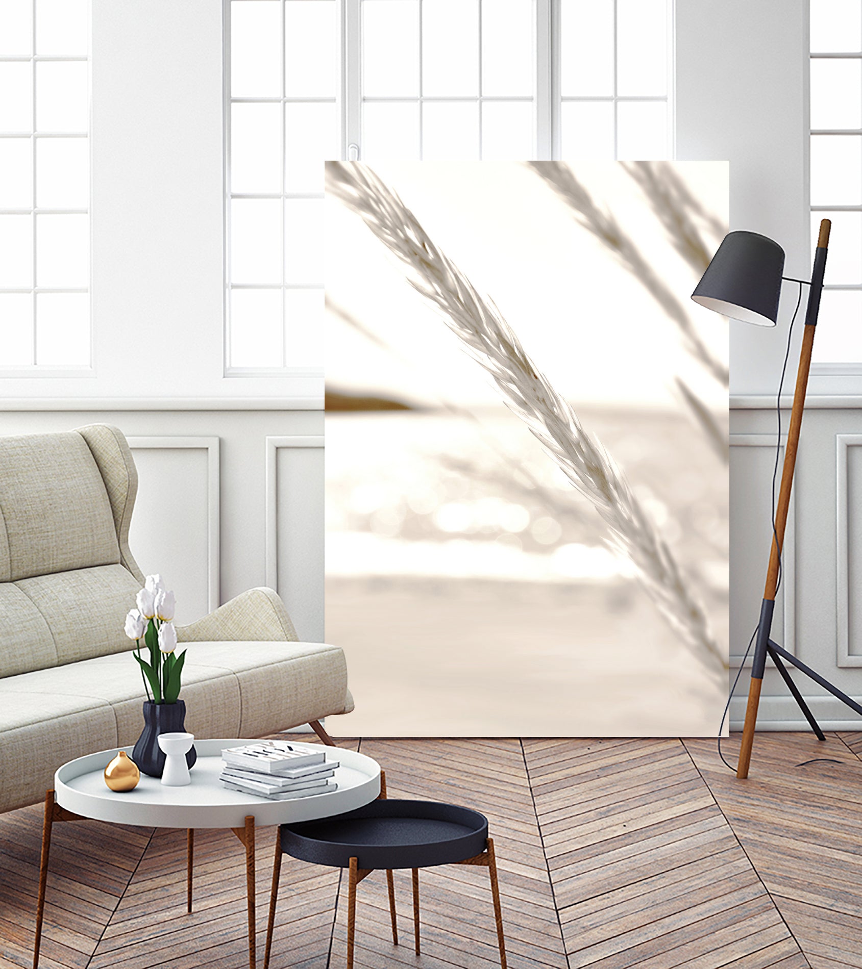 Minimalist coastal beach plants by IOANNA PAPANIKOLAOU on GIANT ART - brown photo illustration