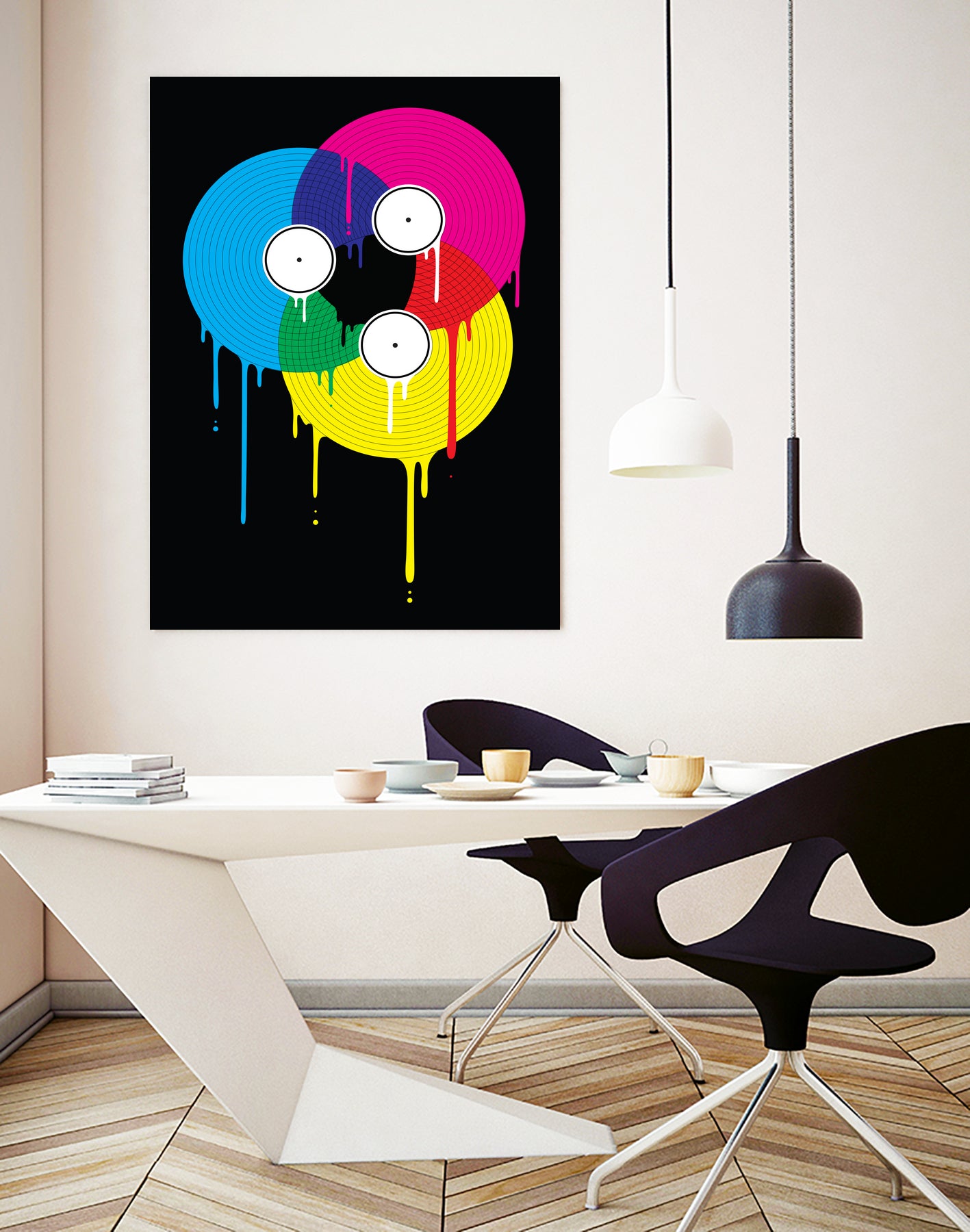 Melting Vinyl by David Iwane on GIANT ART - black vector illustration