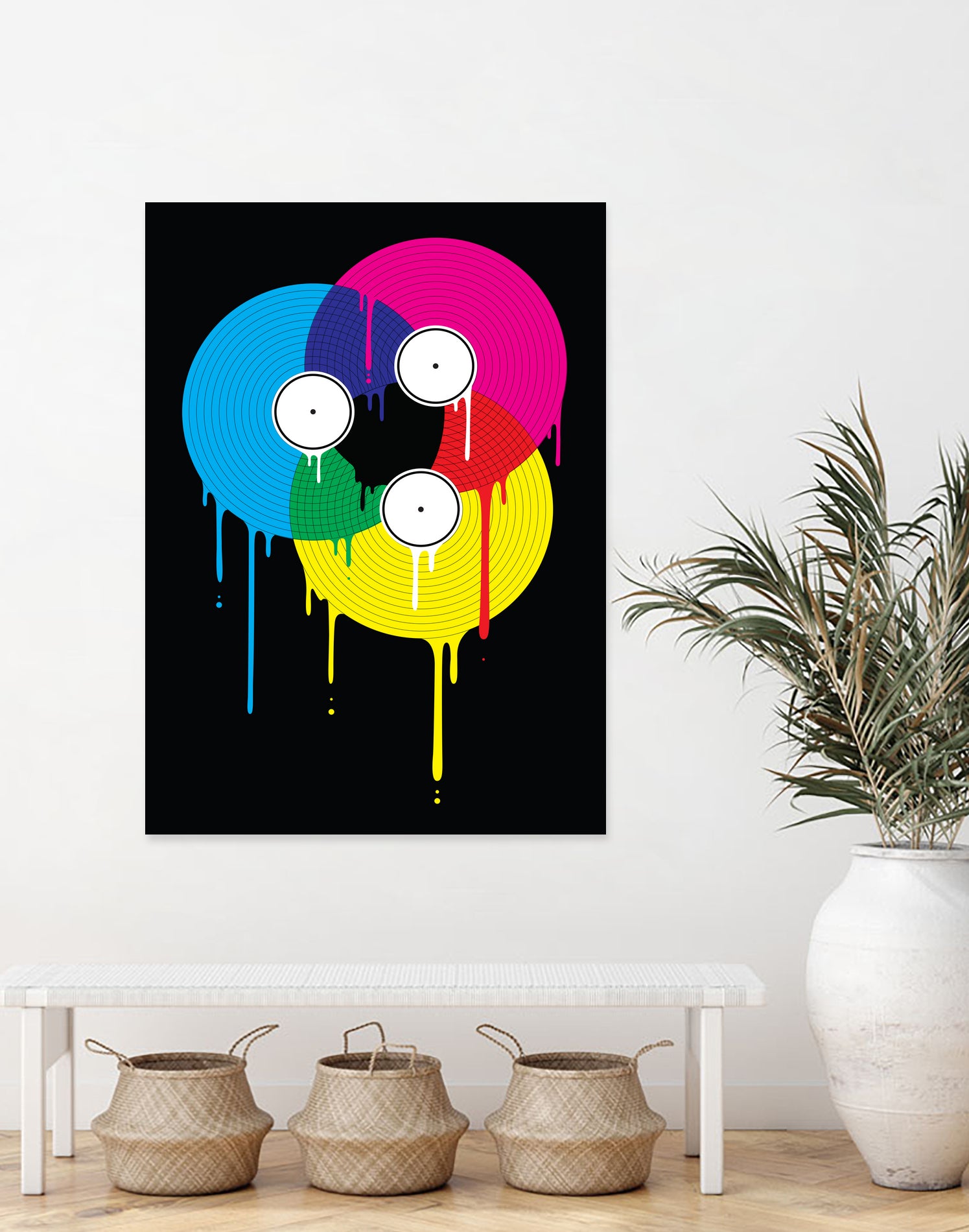 Melting Vinyl by David Iwane on GIANT ART - black vector illustration