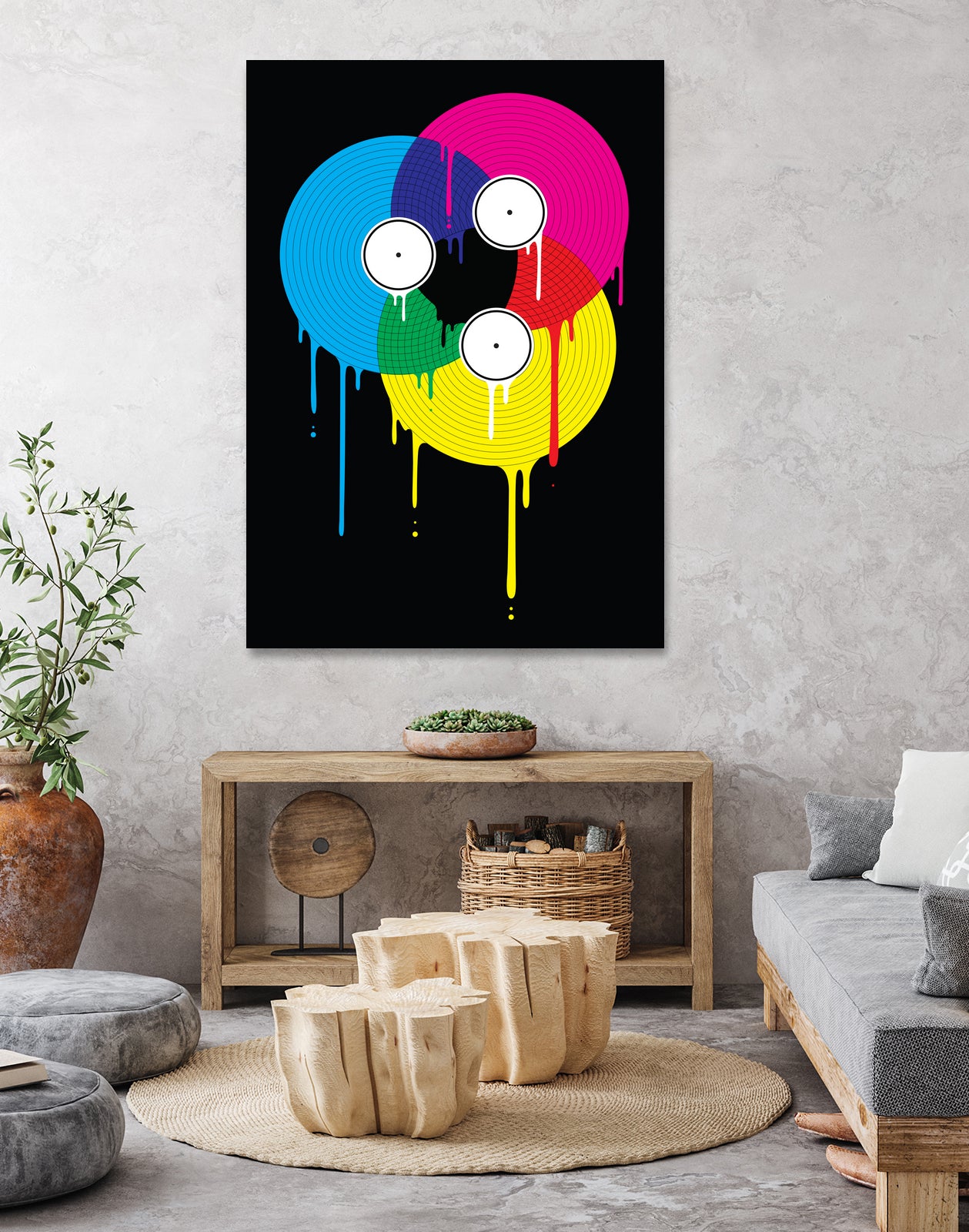 Melting Vinyl by David Iwane on GIANT ART - black vector illustration