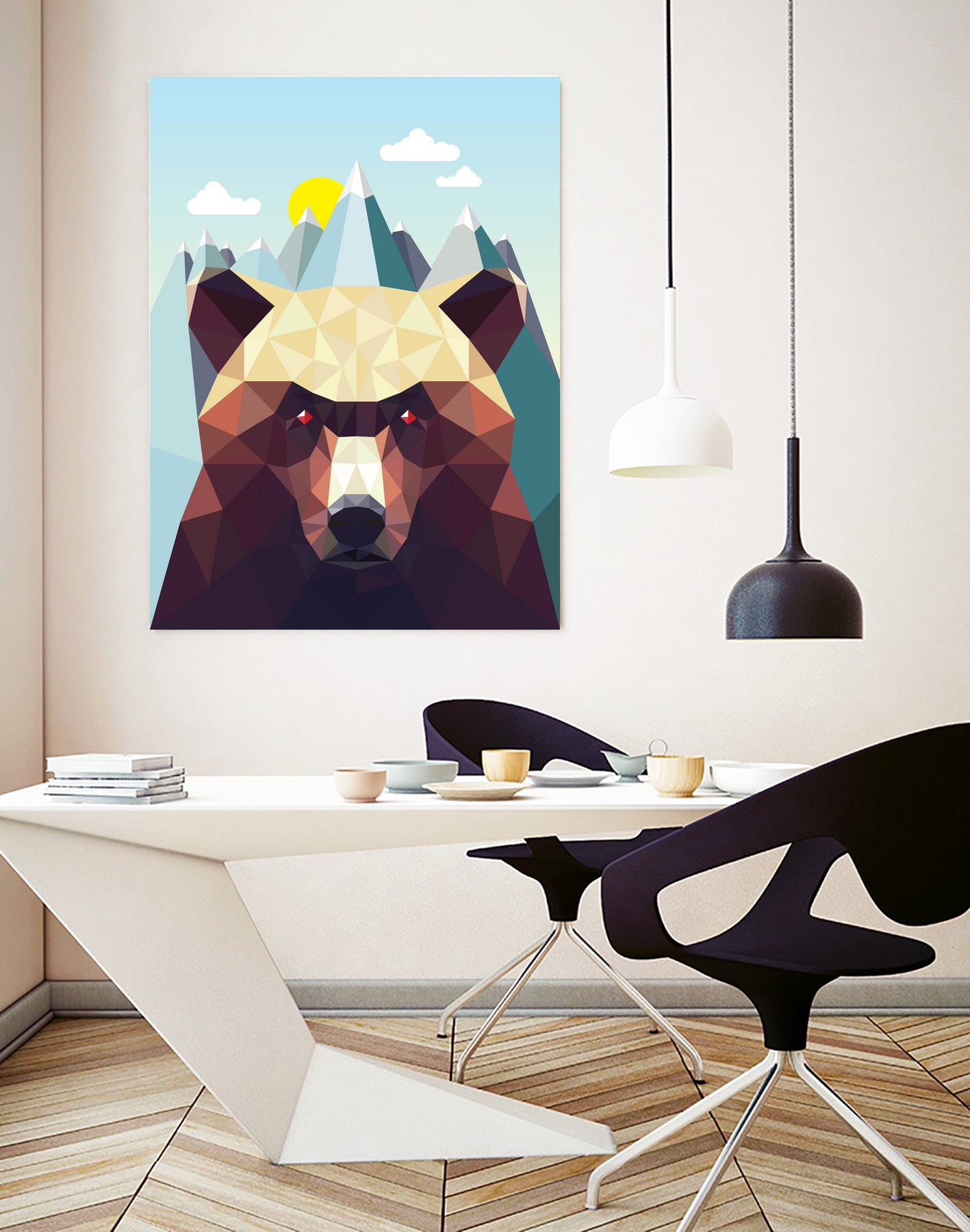 Bear Mountain by David Iwane on GIANT ART - blue vector illustration