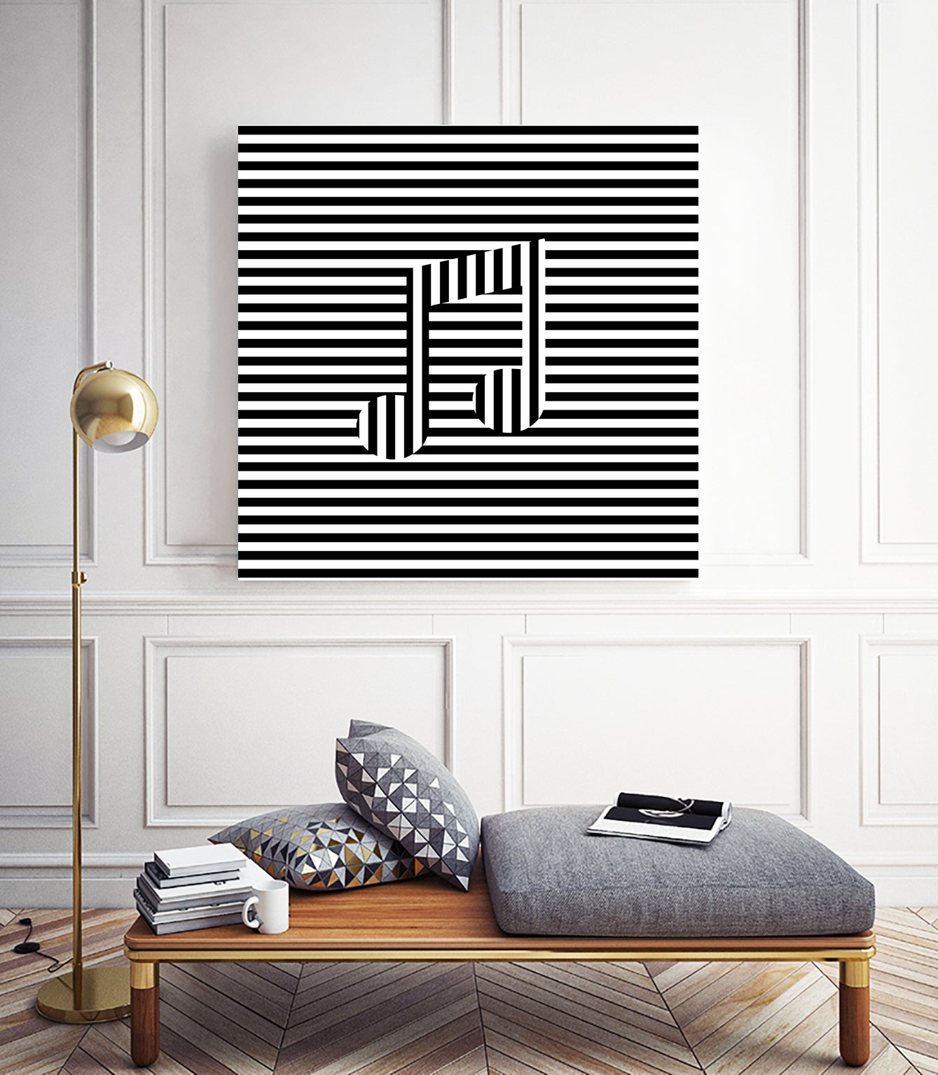 Music Note On Stripes by Georgi Zhelyazkov on GIANT ART - black vector illustration