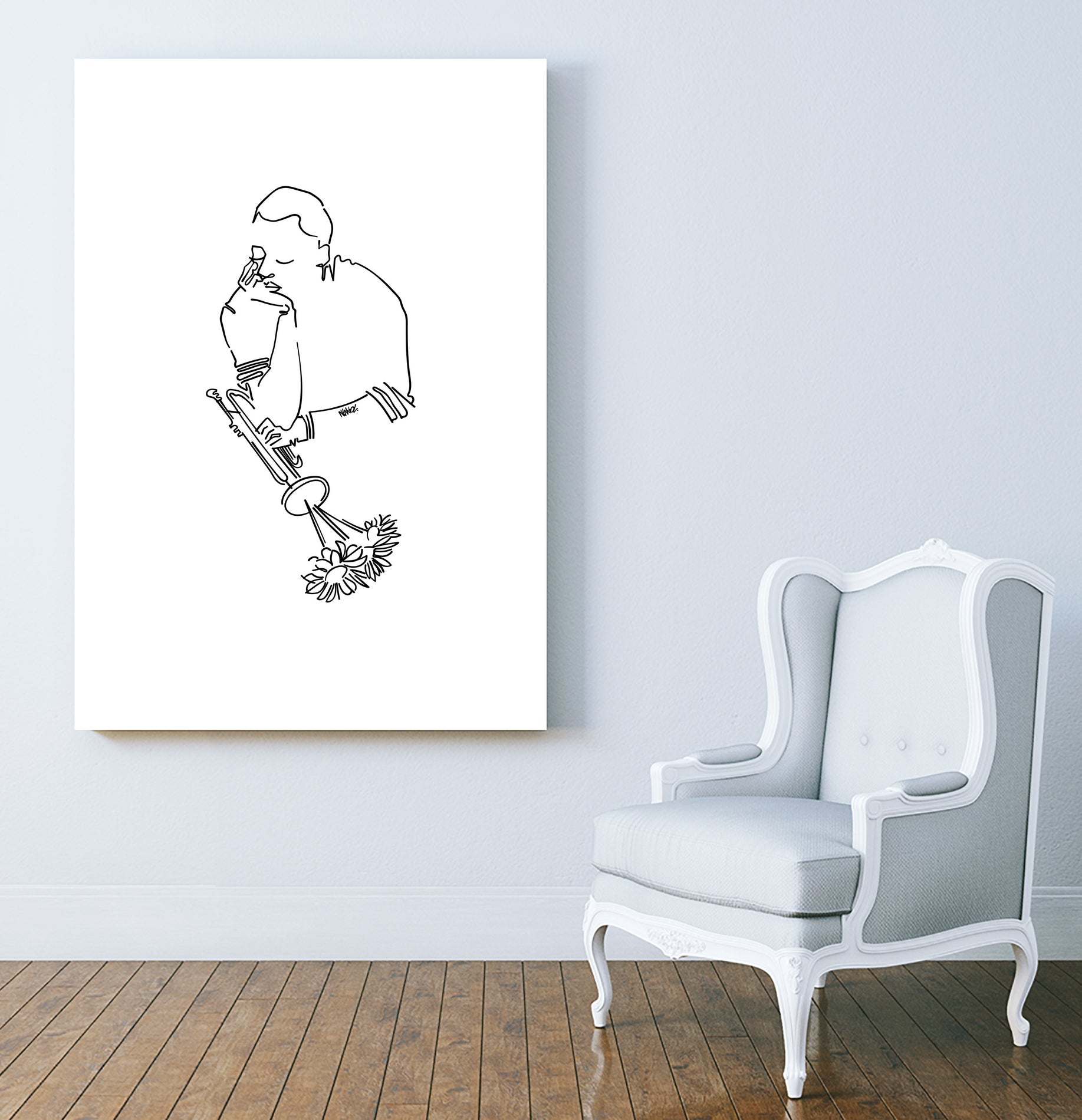 Jazz flowers by Jamerson Lima on GIANT ART - white digital drawing