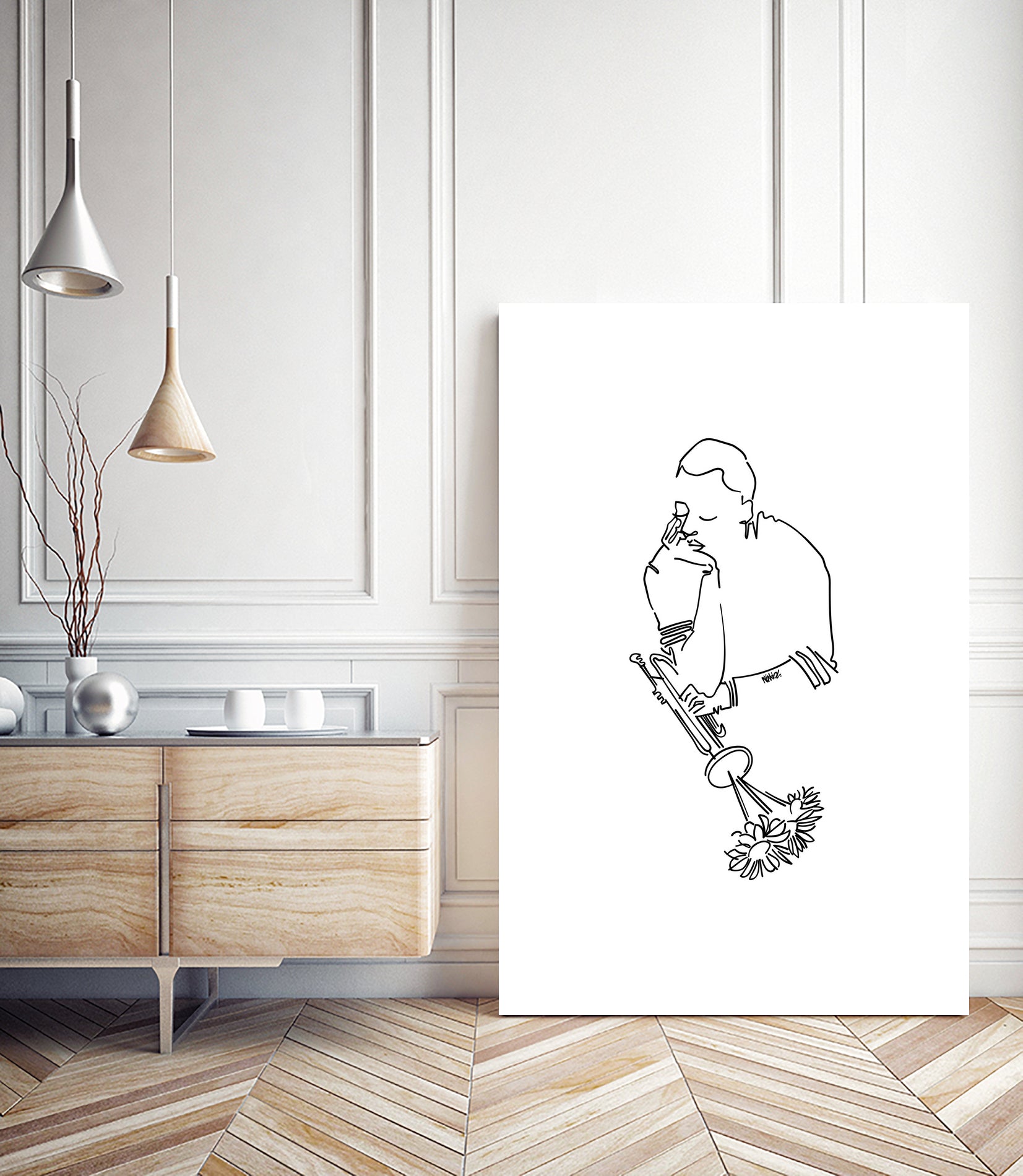 Jazz flowers by Jamerson Lima on GIANT ART - white digital drawing