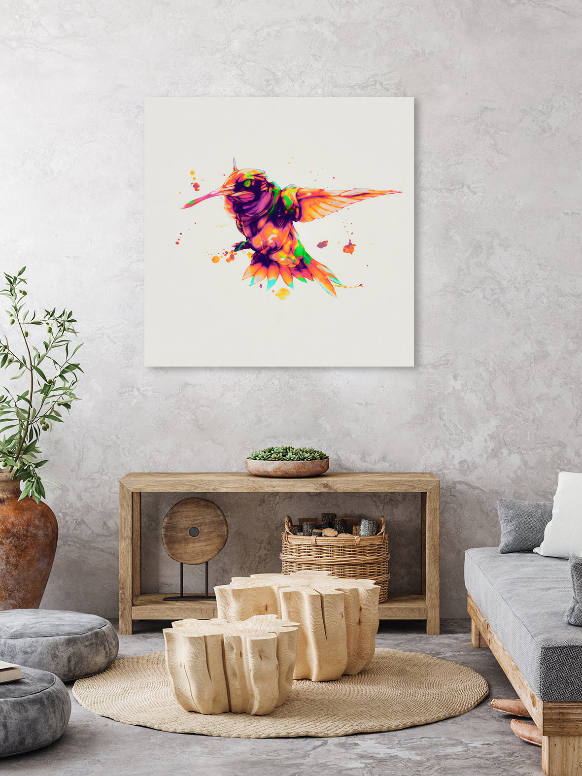 android hummingbird 2021 by Alexander Knispel on GIANT ART - orange character design