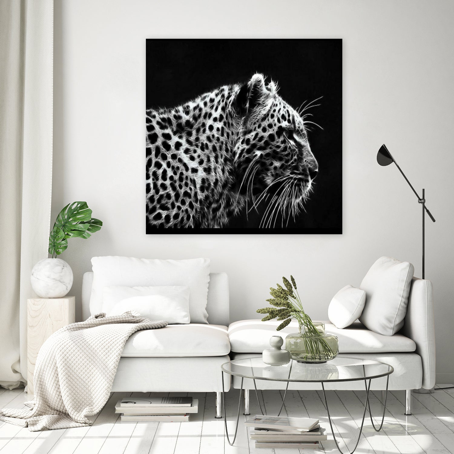 Leopard by Rainbow style on GIANT ART - black 3d art