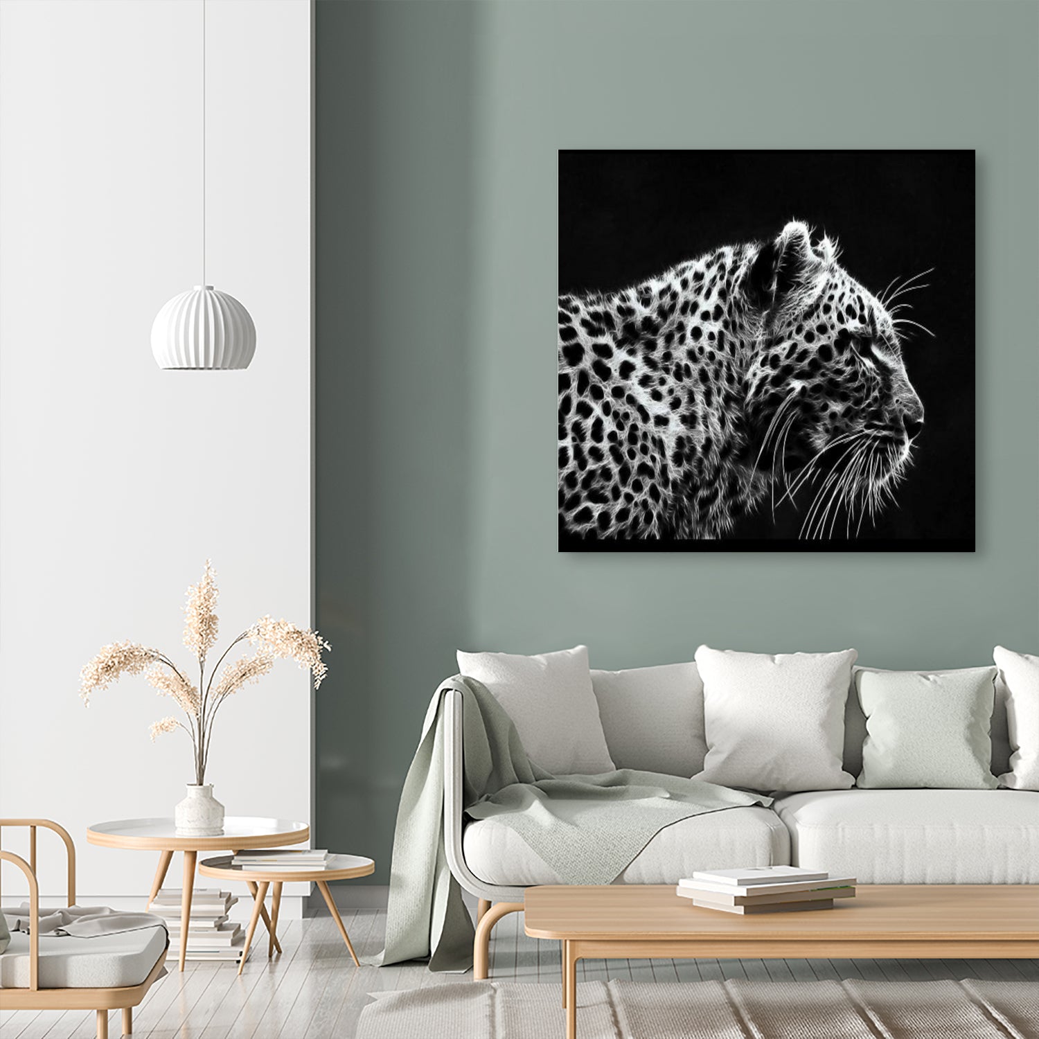 Leopard by Rainbow style on GIANT ART - black 3d art
