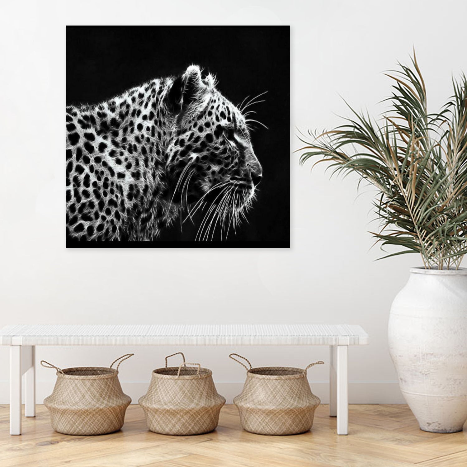 Leopard by Rainbow style on GIANT ART - black 3d art