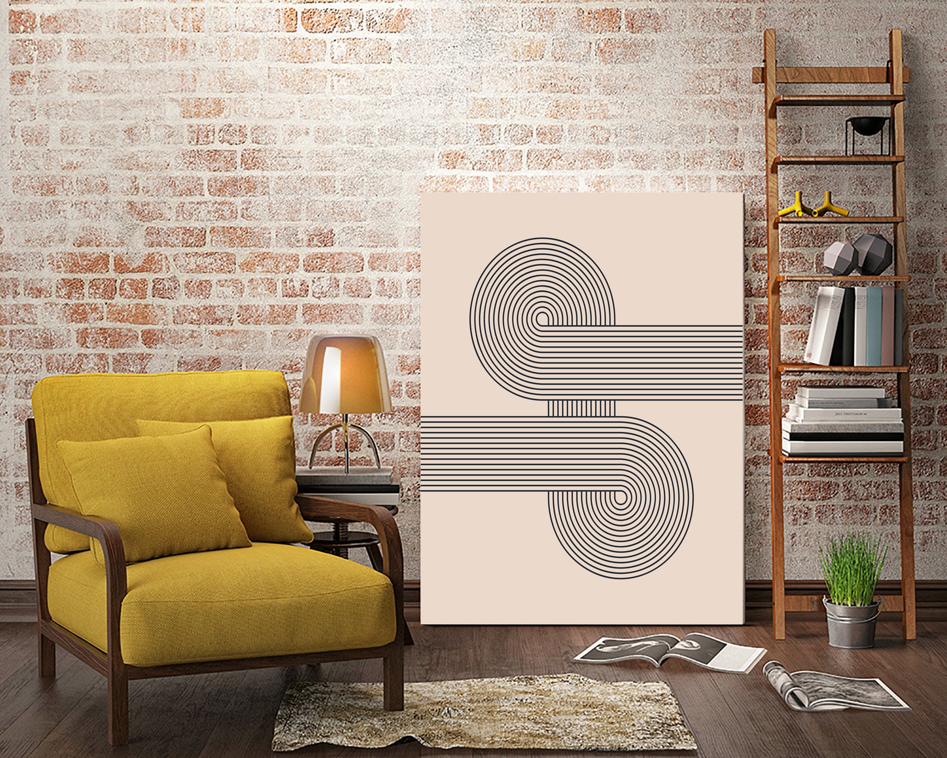 Mid century Modern Geometric by Akshay Mahatme on GIANT ART - black digital drawing