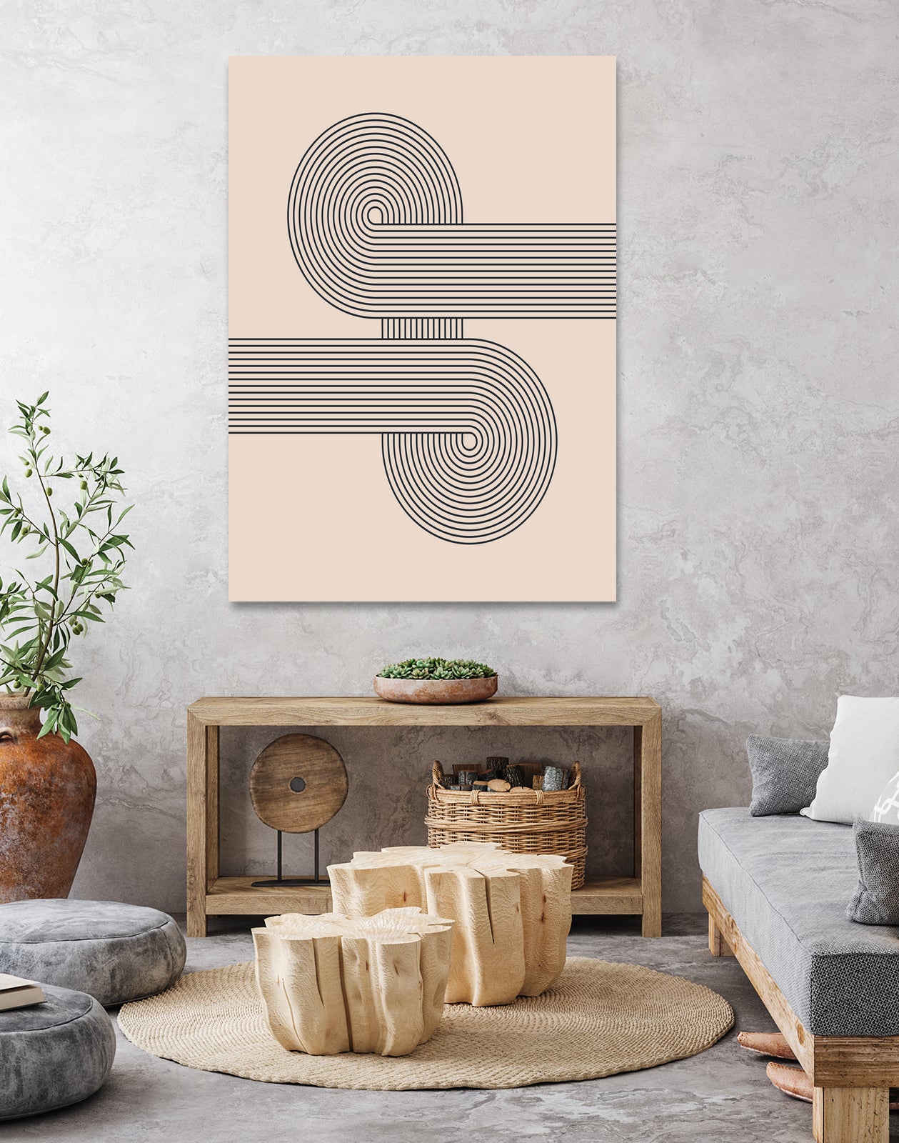 Mid century Modern Geometric by Akshay Mahatme on GIANT ART - black digital drawing