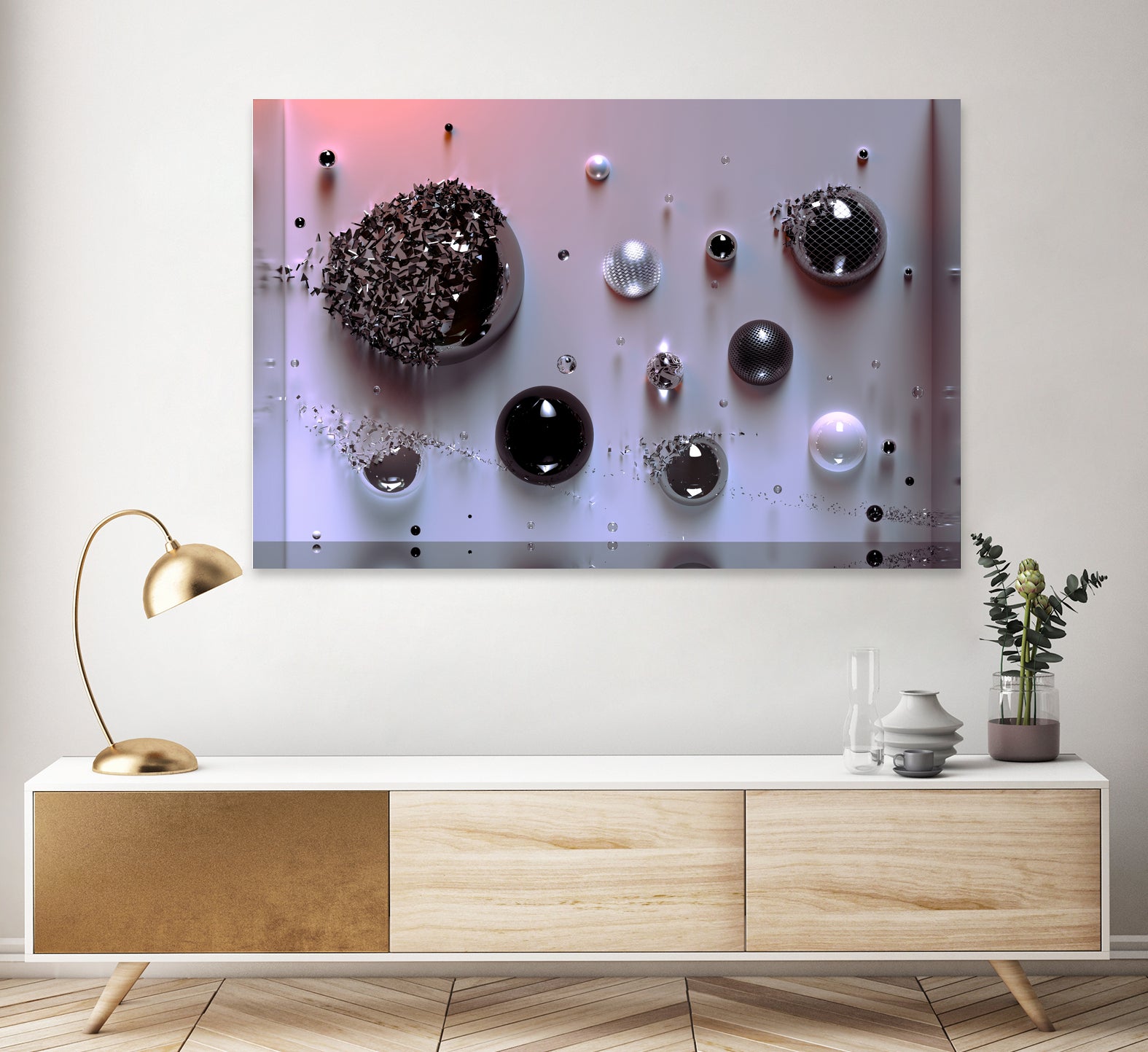 Wall Spheres AE by Michael Mist on GIANT ART - pink 3d art