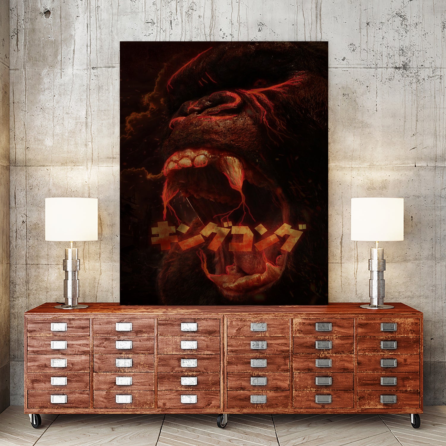 KING KONG - KING OF THE MONSTERS by Ibal Hirata on GIANT ART - white digital painting