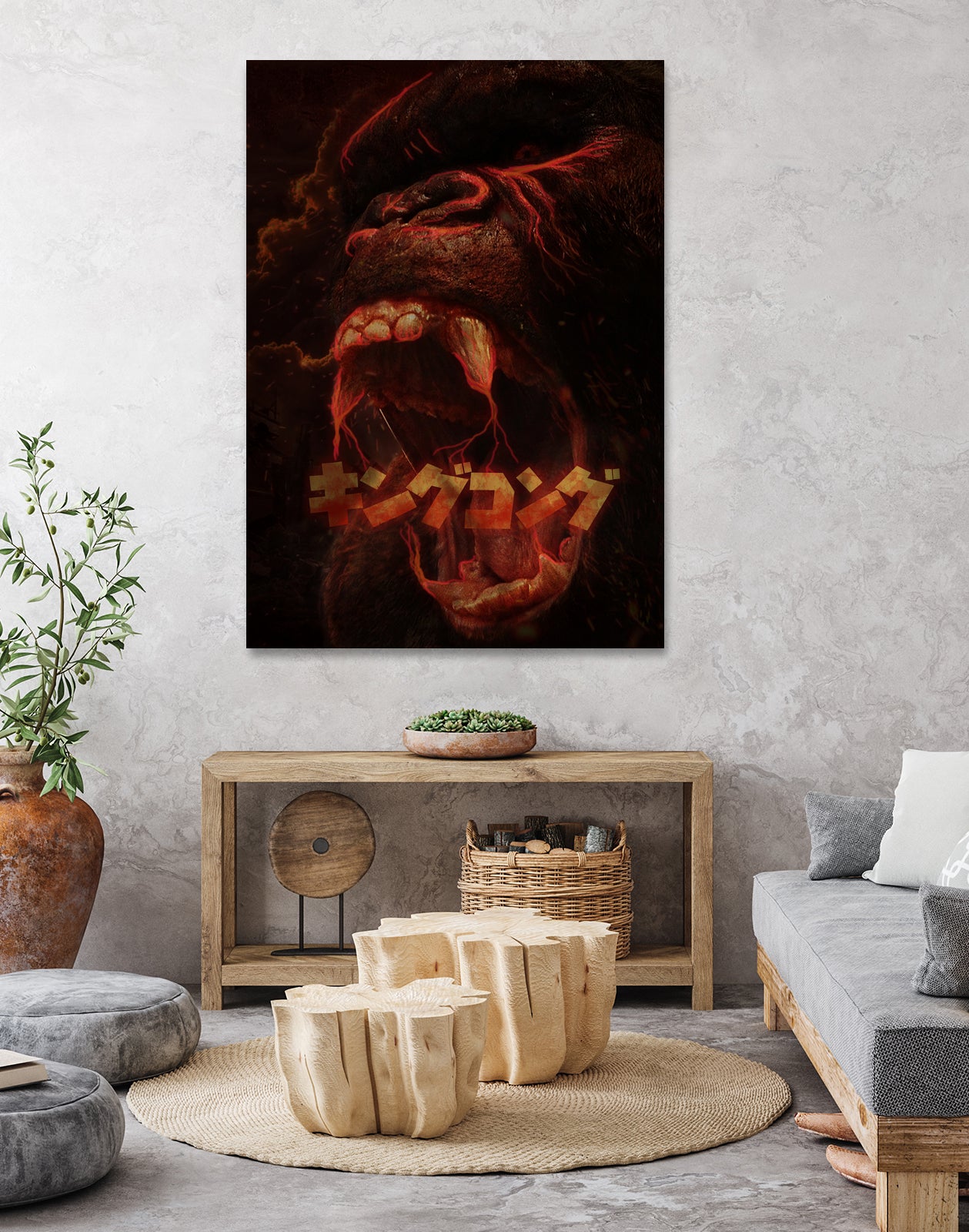 KING KONG - KING OF THE MONSTERS by Ibal Hirata on GIANT ART - white digital painting