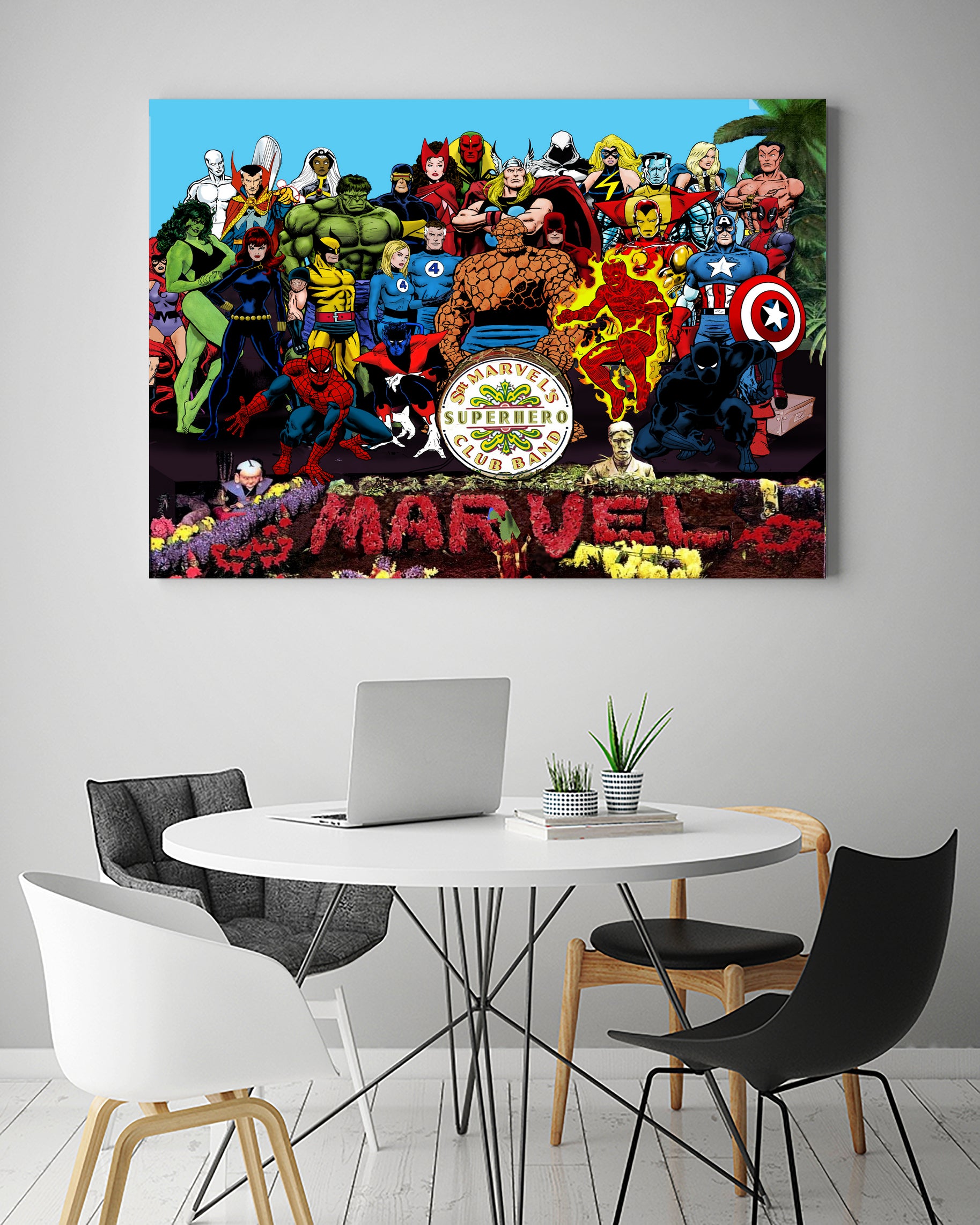 Sgt Marvels Superhero Club Band by Dan Avenell on GIANT ART - black digital painting