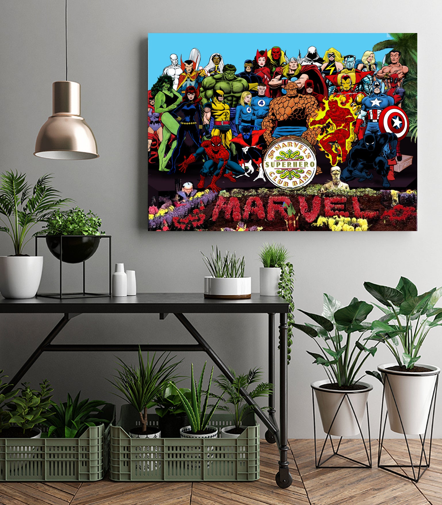 Sgt Marvels Superhero Club Band by Dan Avenell on GIANT ART - black digital painting