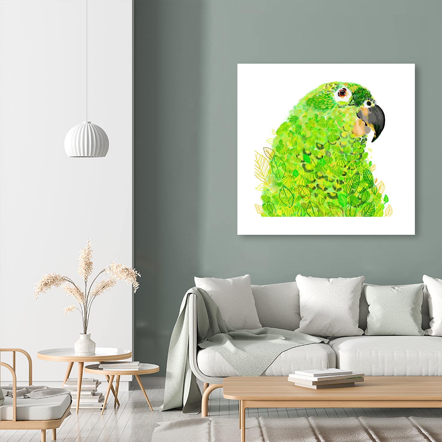 Green Parrot by Reid Harrison on GIANT ART - green digital painting