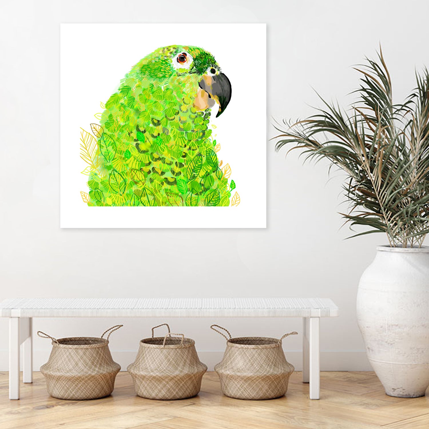 Green Parrot by Reid Harrison on GIANT ART - green digital painting