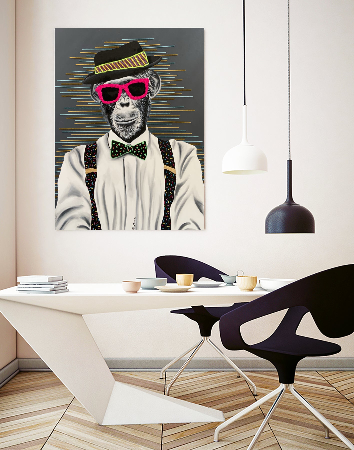 MONKEY business by eugenia retana on GIANT ART - black mixed media