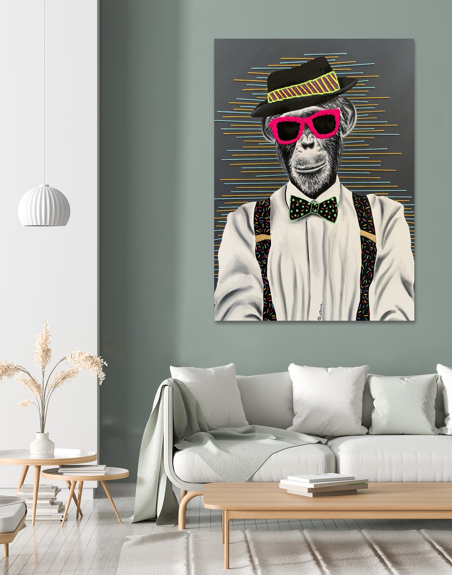 MONKEY business by eugenia retana on GIANT ART - black mixed media