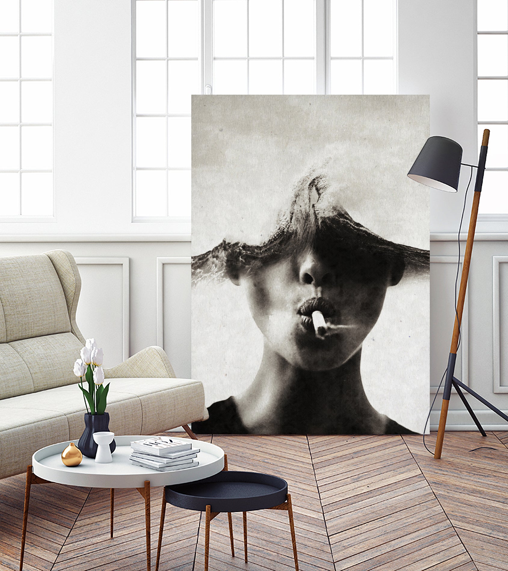 The sound of waves ... by Menelaos Trompoukis on GIANT ART - gray digital painting