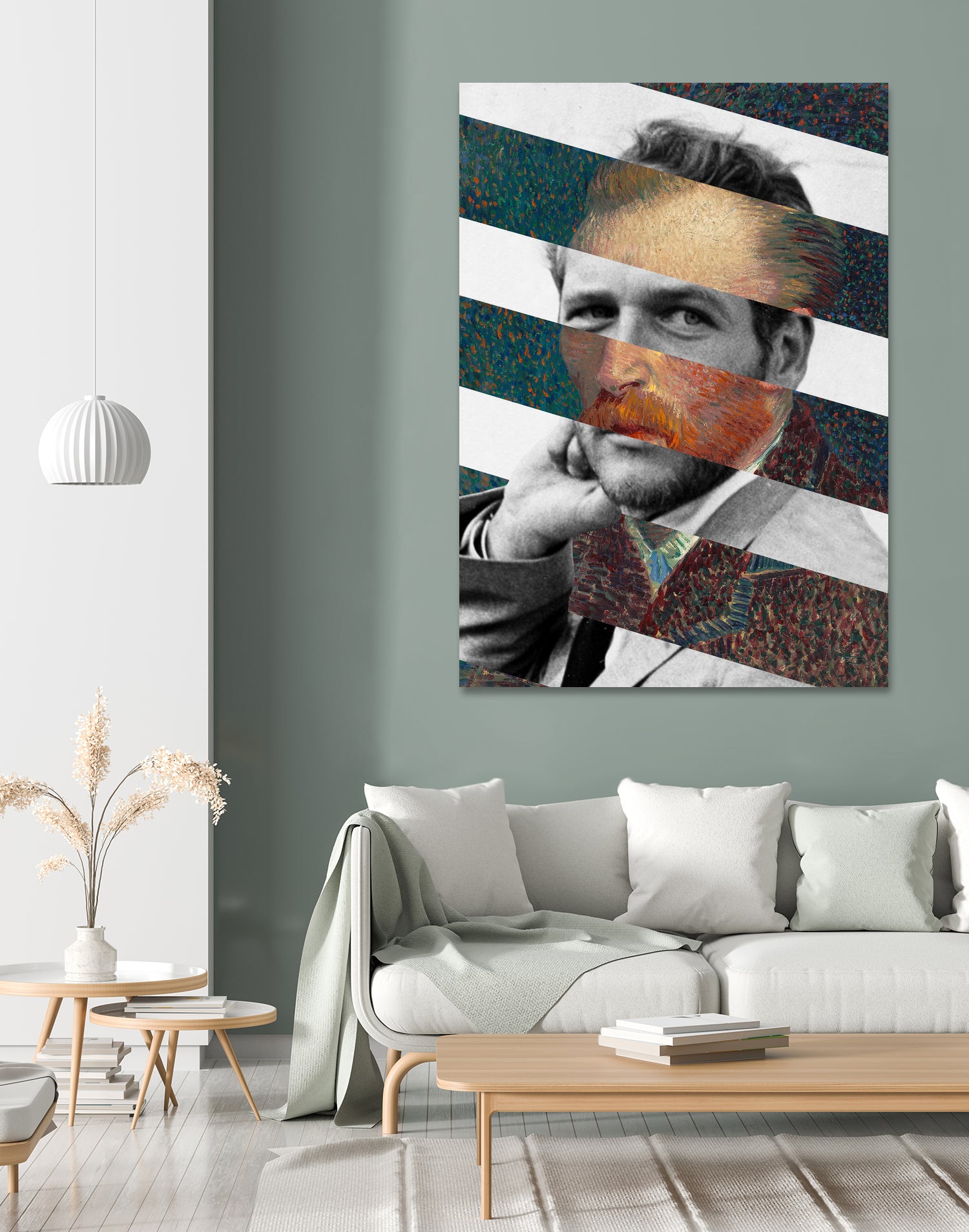 Van Gogh's Self Portrait & Paul Newman by Luigi Tarini on GIANT ART - orange photo manipulation