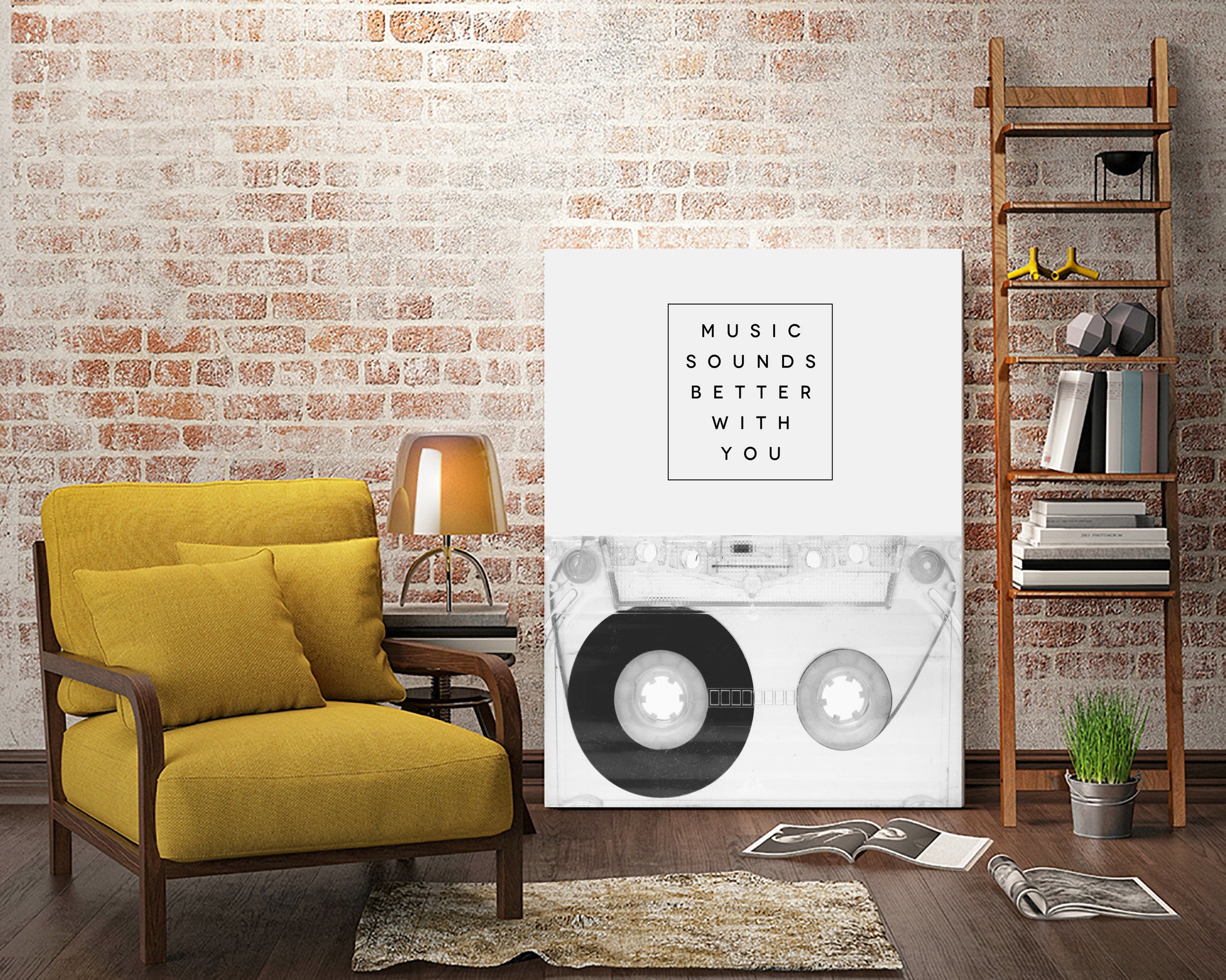 Music Sounds Better With You by Anna Farath on GIANT ART - gray typography
