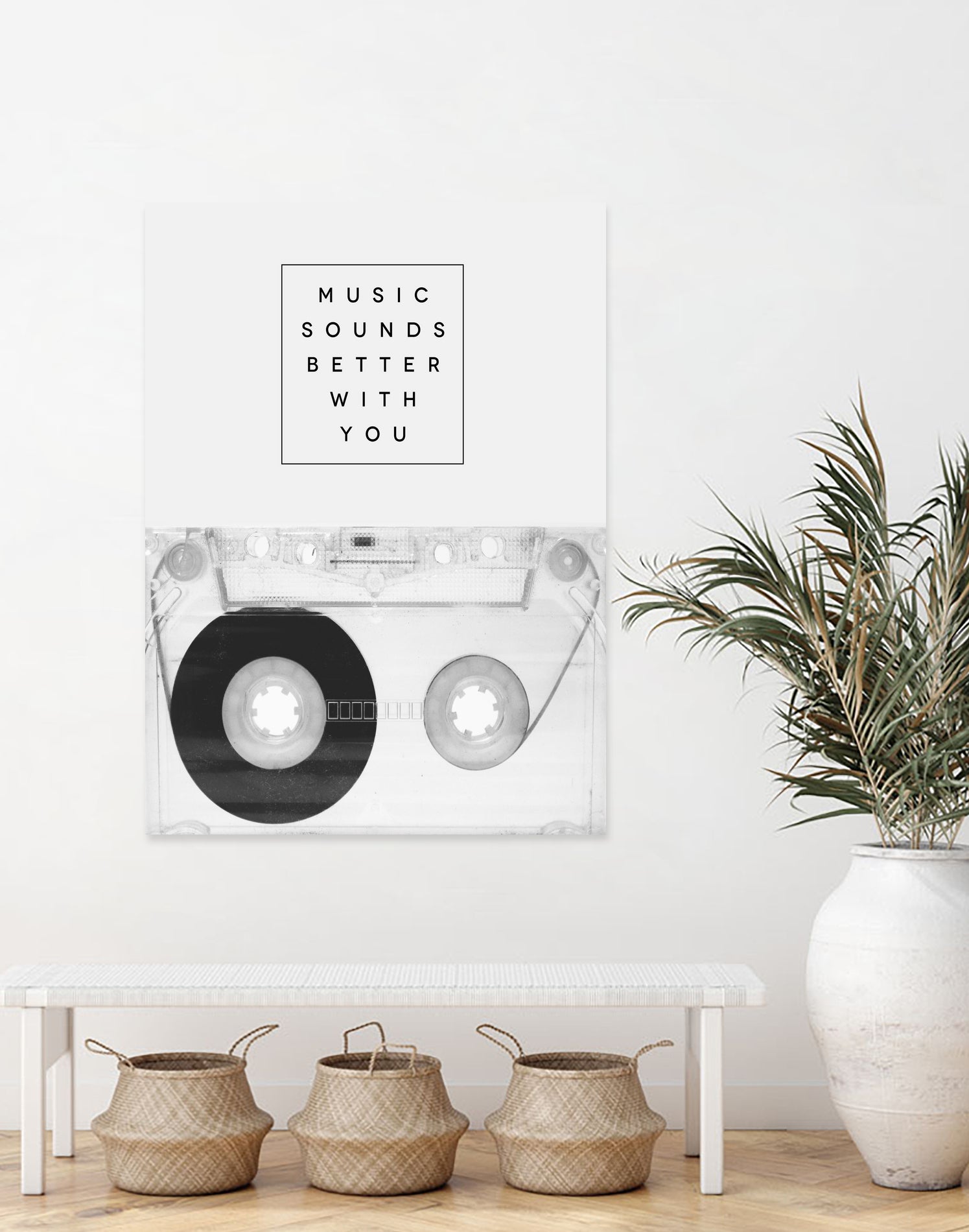 Music Sounds Better With You by Anna Farath on GIANT ART - gray typography