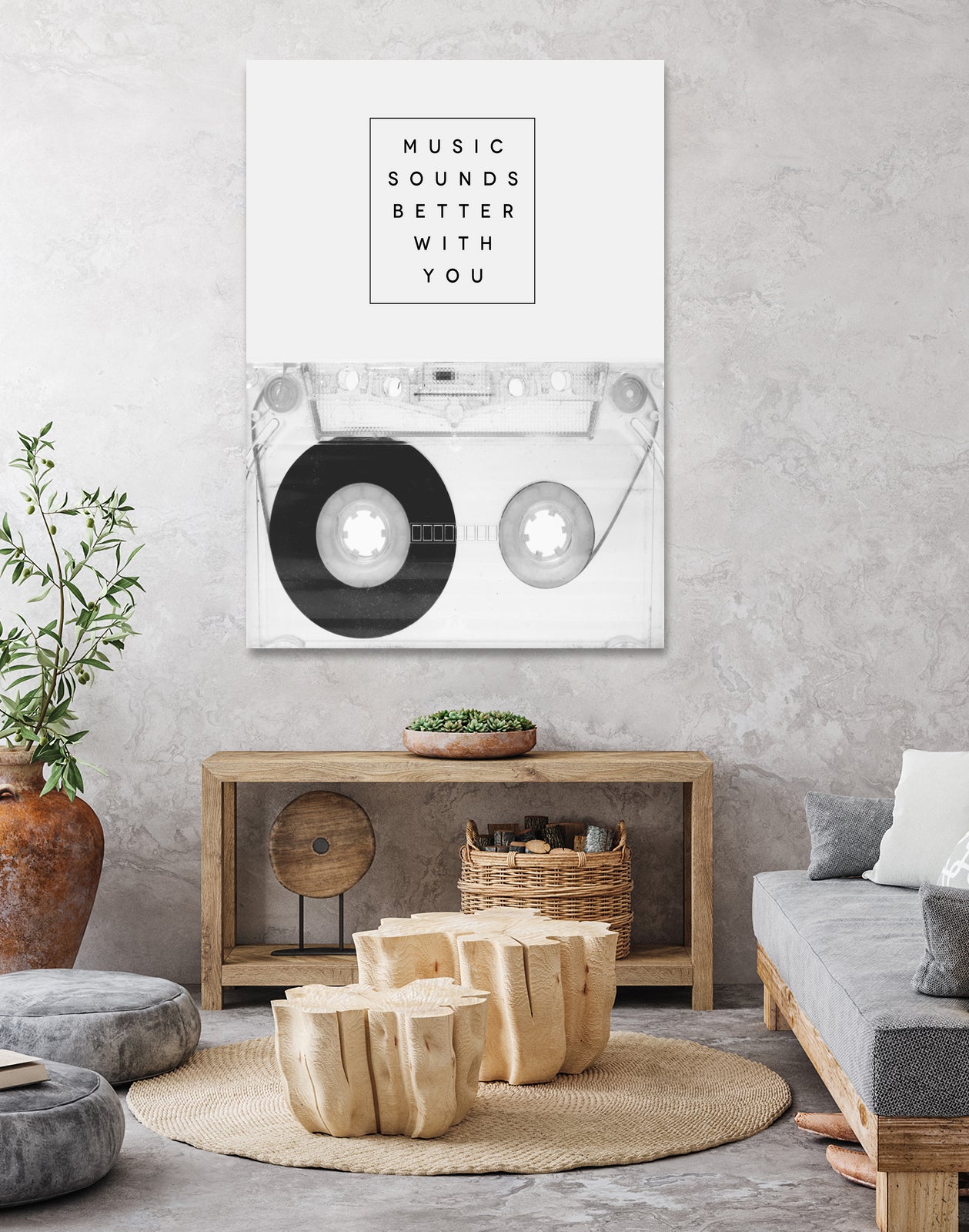 Music Sounds Better With You by Anna Farath on GIANT ART - gray typography