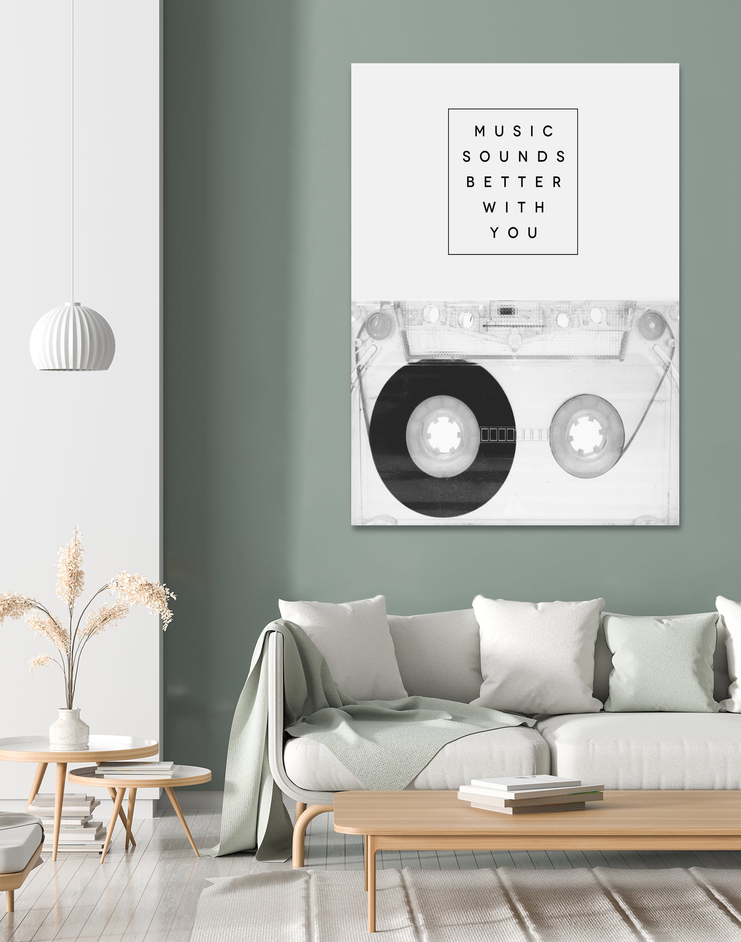 Music Sounds Better With You by Anna Farath on GIANT ART - gray typography