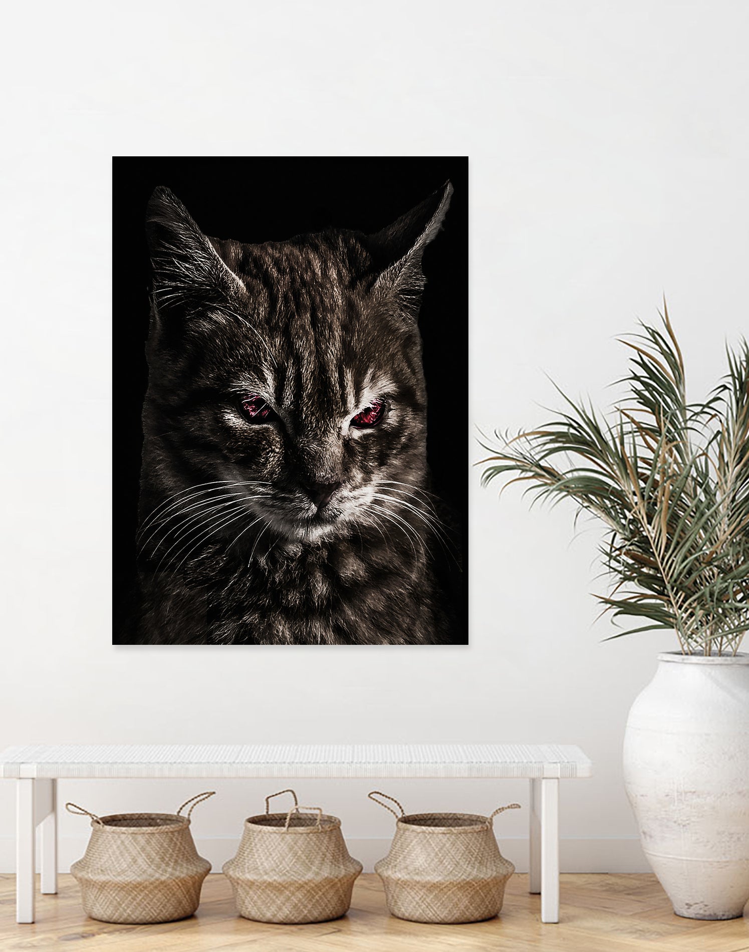 Creepy Kitten Portrait Photo Illustration by Daniel Ferreira-Leites on GIANT ART - black mixed media