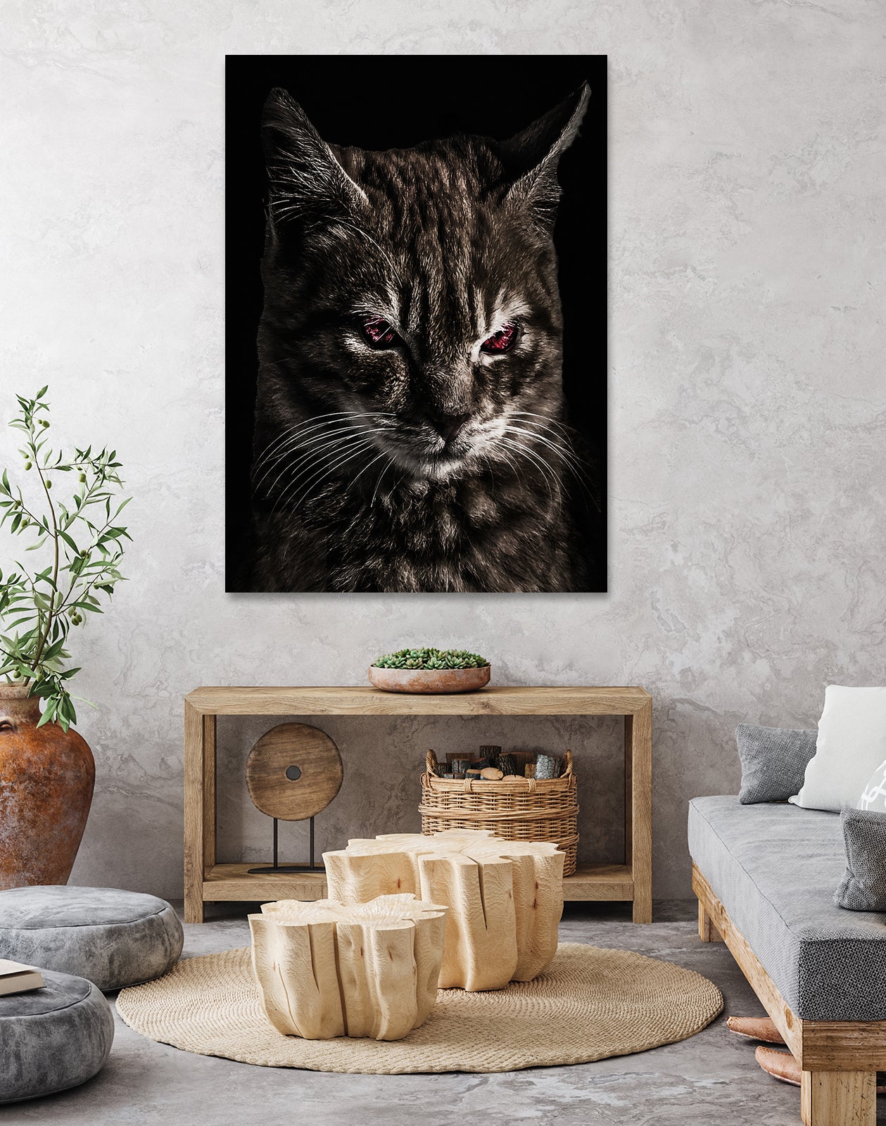 Creepy Kitten Portrait Photo Illustration by Daniel Ferreira-Leites on GIANT ART - black mixed media