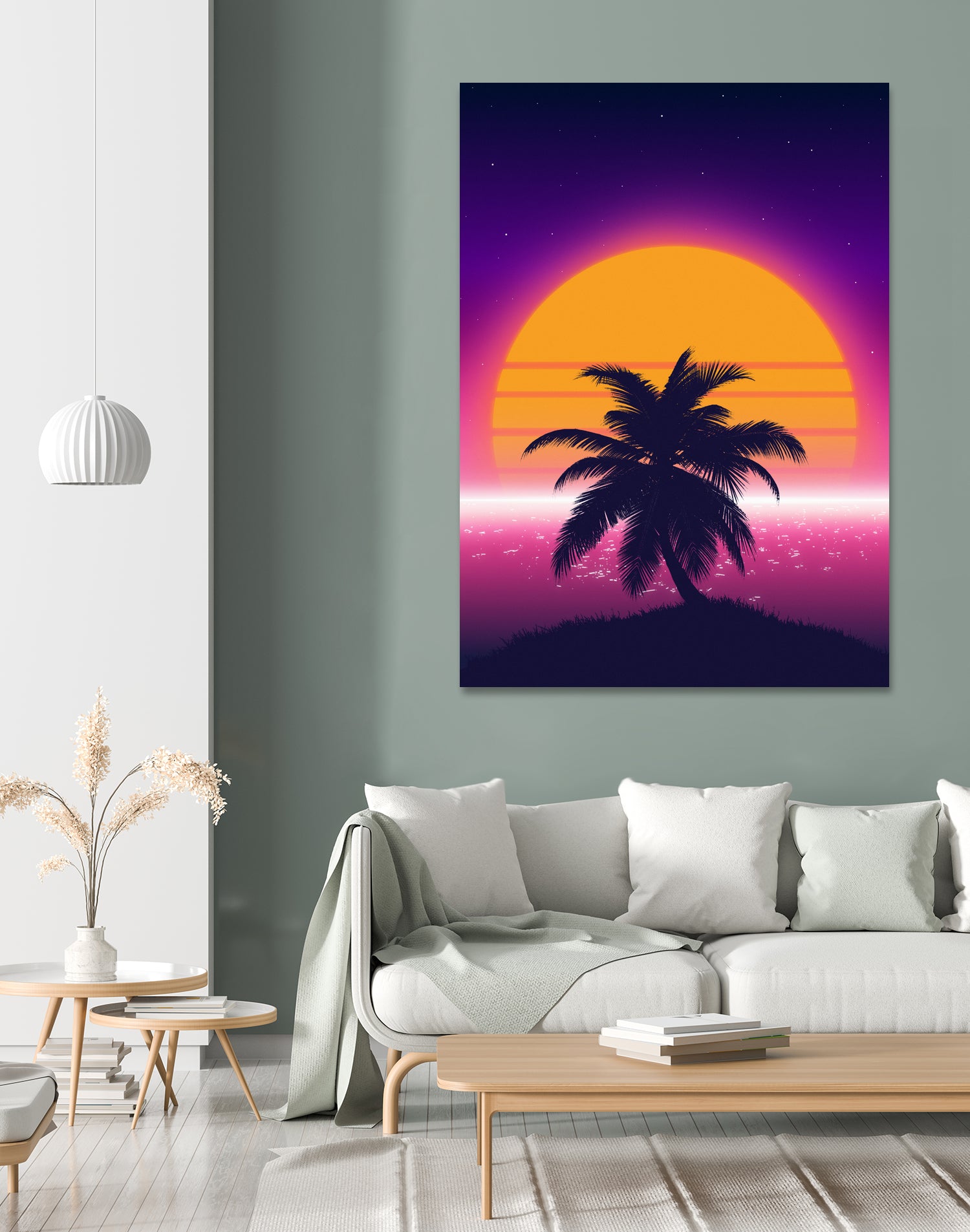 Retrowave Palm Sunset by Muhammad Daffa Umar on GIANT ART - black photo illustration