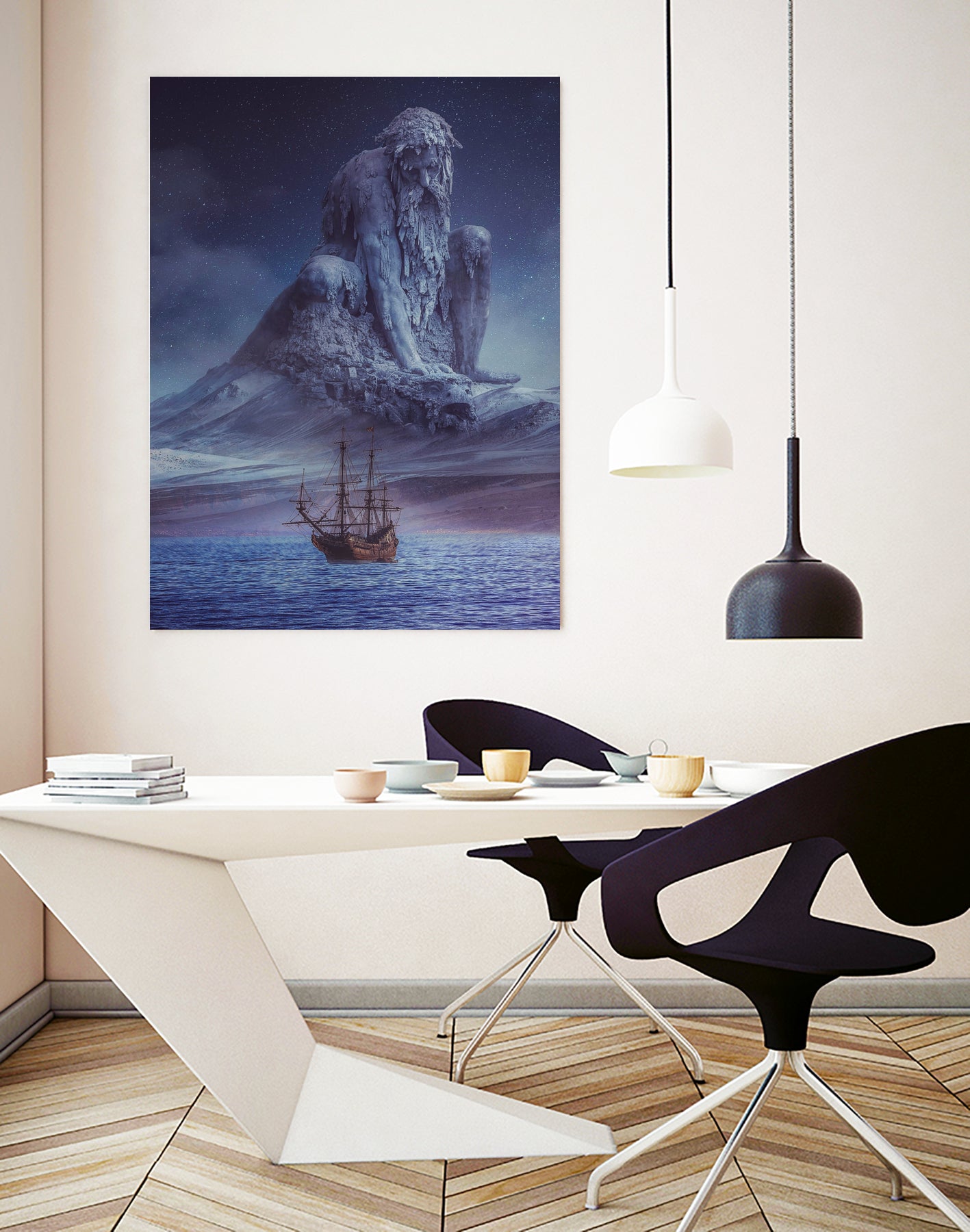 Giant Ice Sculpture Gallion by Rigaud Mickaël on GIANT ART - blue photo manipulation