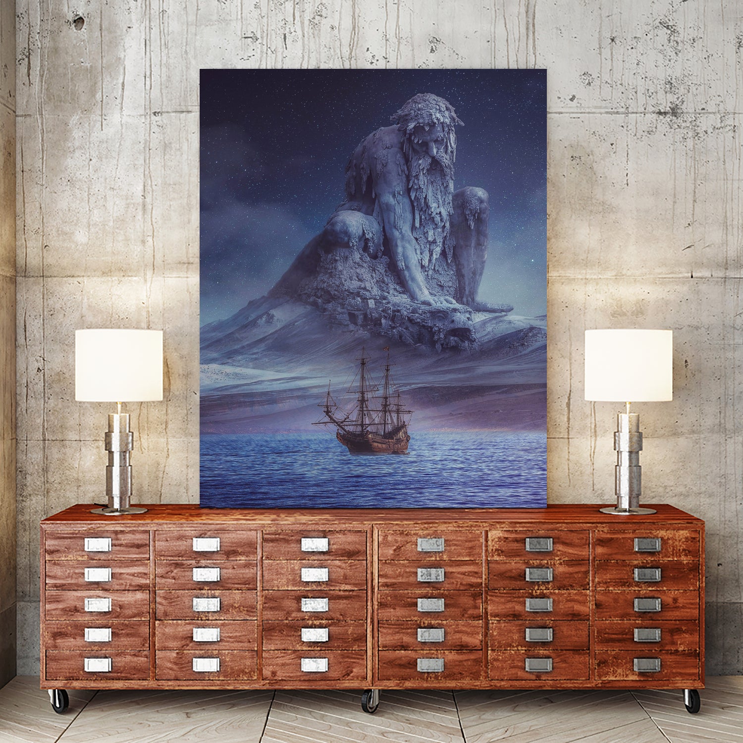 Giant Ice Sculpture Gallion by Rigaud Mickaël on GIANT ART - blue photo manipulation