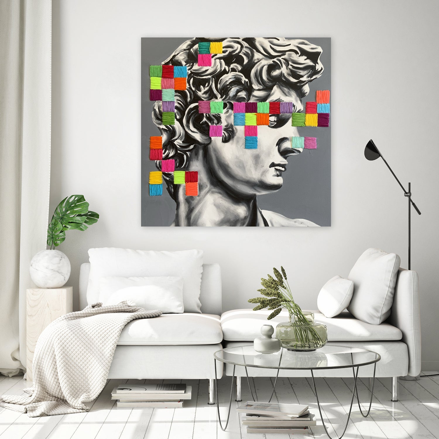 Pixel david by eugenia retana on GIANT ART - gray mixed media