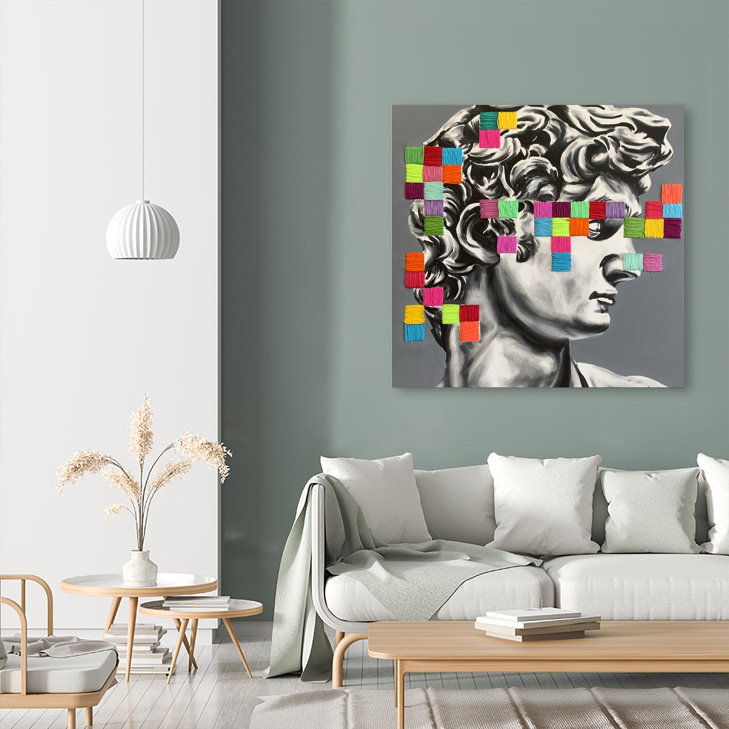 Pixel david by eugenia retana on GIANT ART - gray mixed media