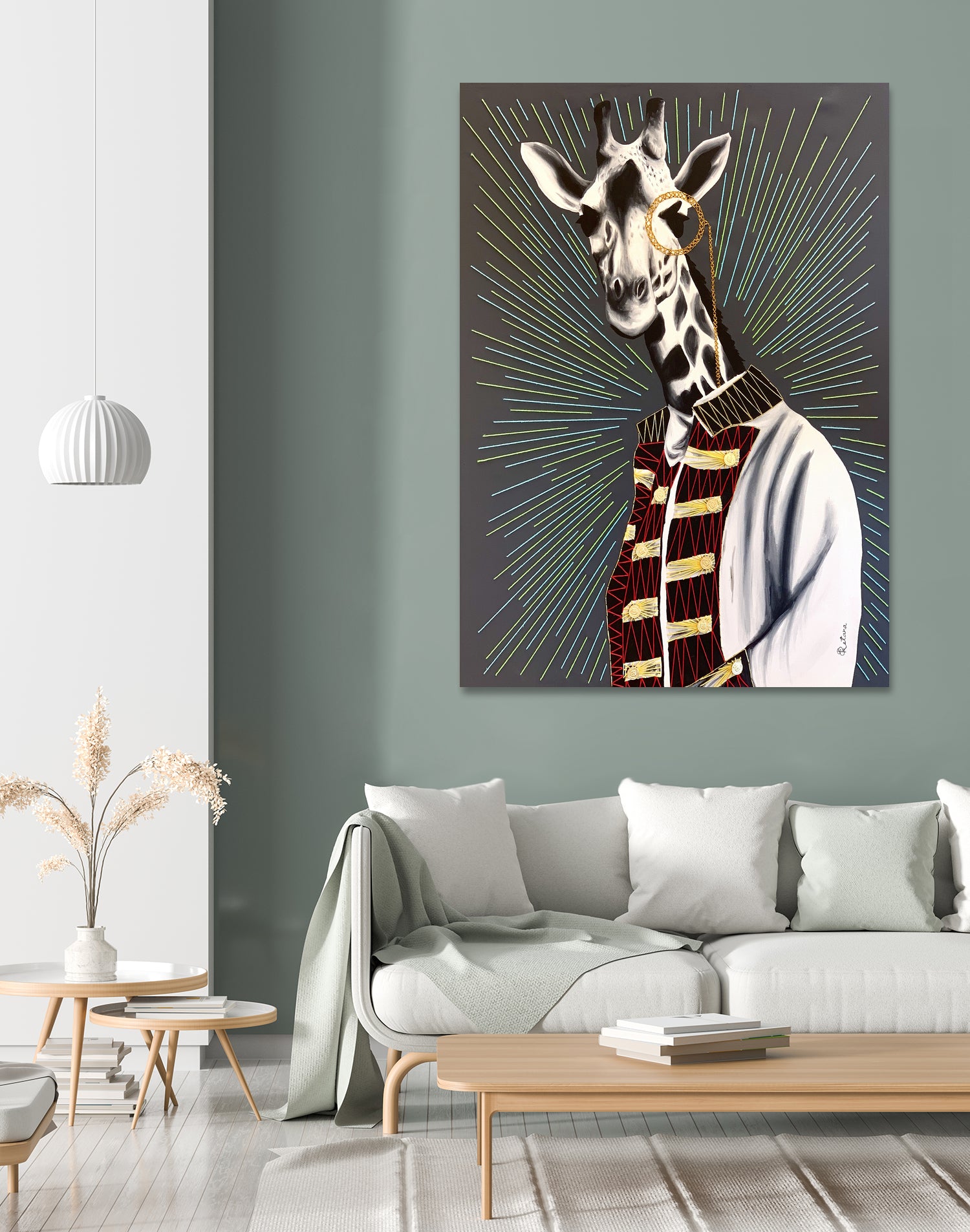 Mr giraffe by eugenia retana on GIANT ART - gray mixed media