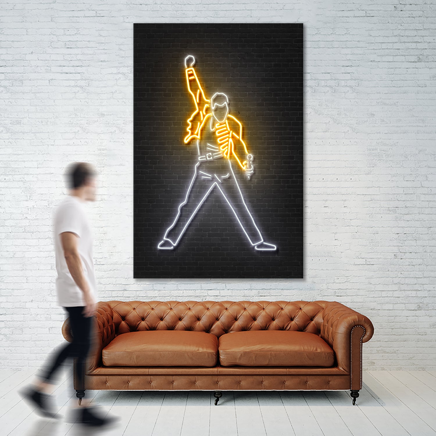 Freddy Mercury by Octavian Mihai Mielu on GIANT ART - yellow 3d art
