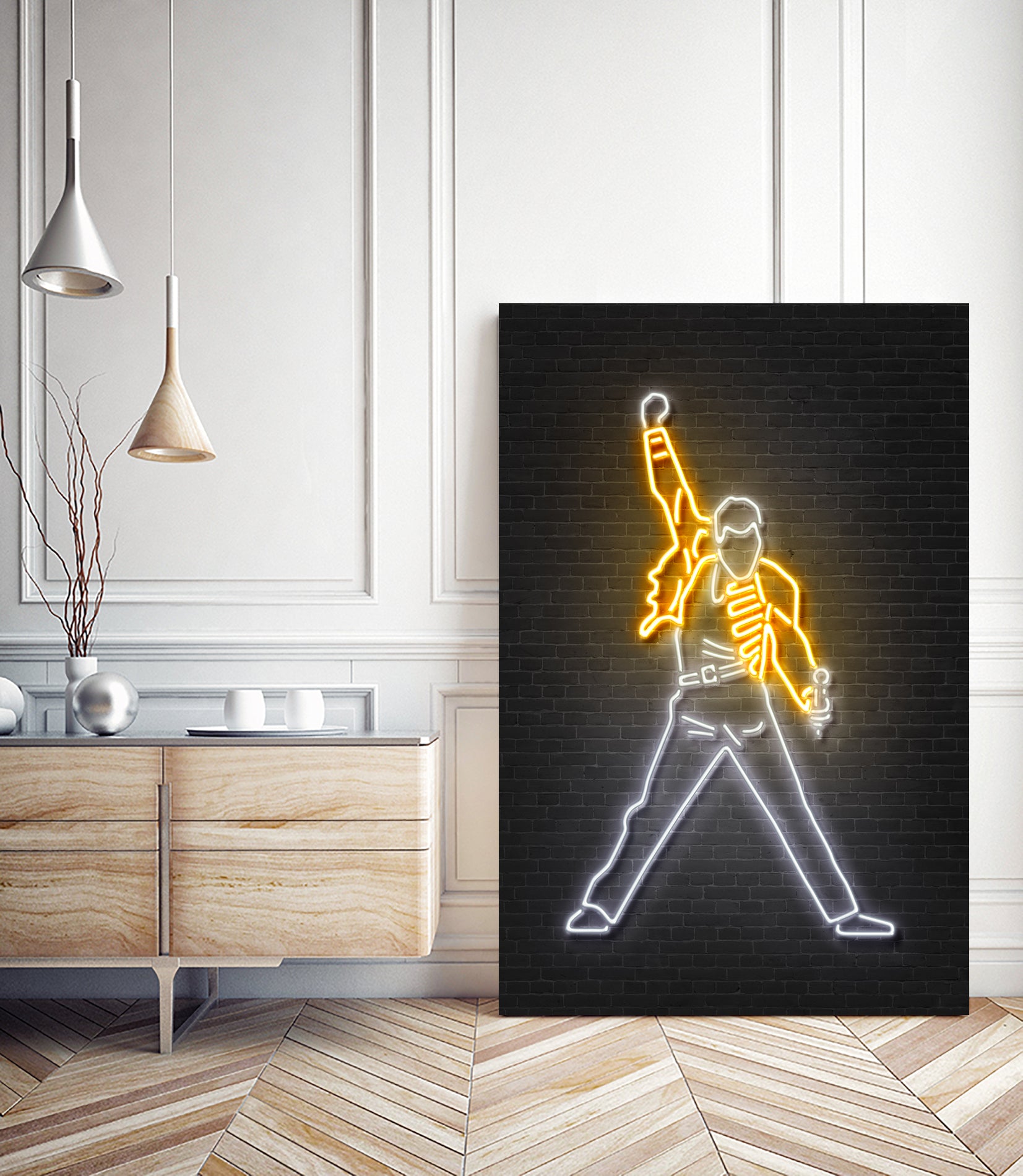 Freddy Mercury by Octavian Mihai Mielu on GIANT ART - yellow 3d art