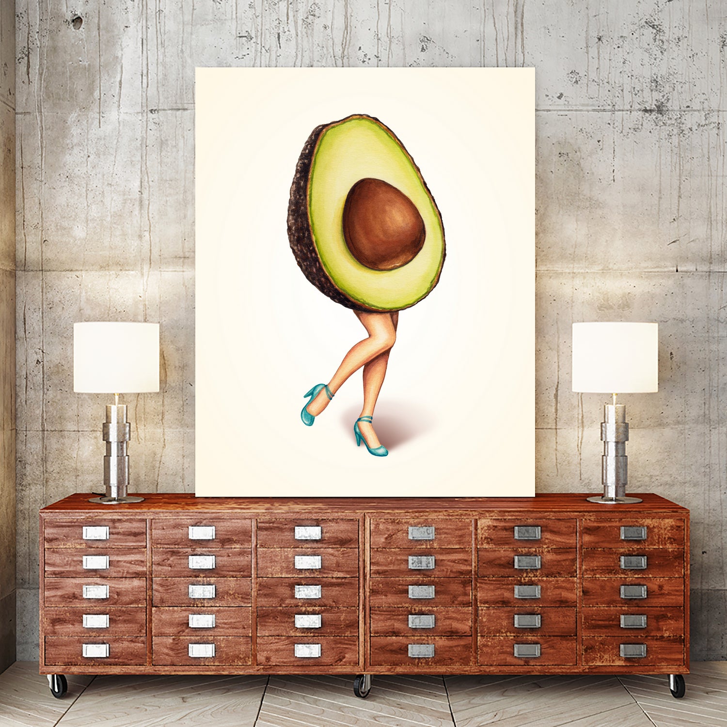 Avocado Girl by Kelly Gilleran on GIANT ART - green mixed media