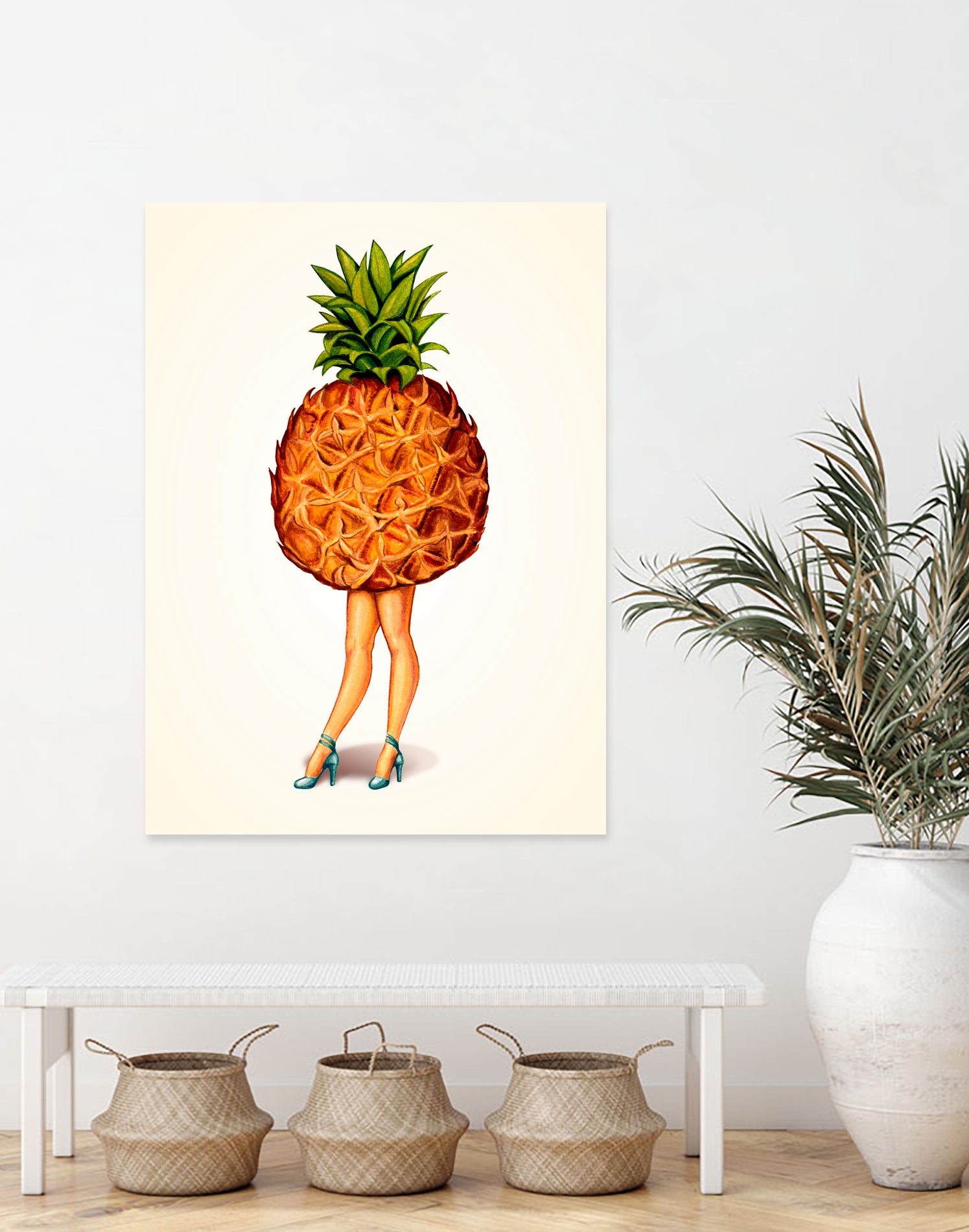 Pineapple Girl by Kelly Gilleran on GIANT ART - yellow mixed media