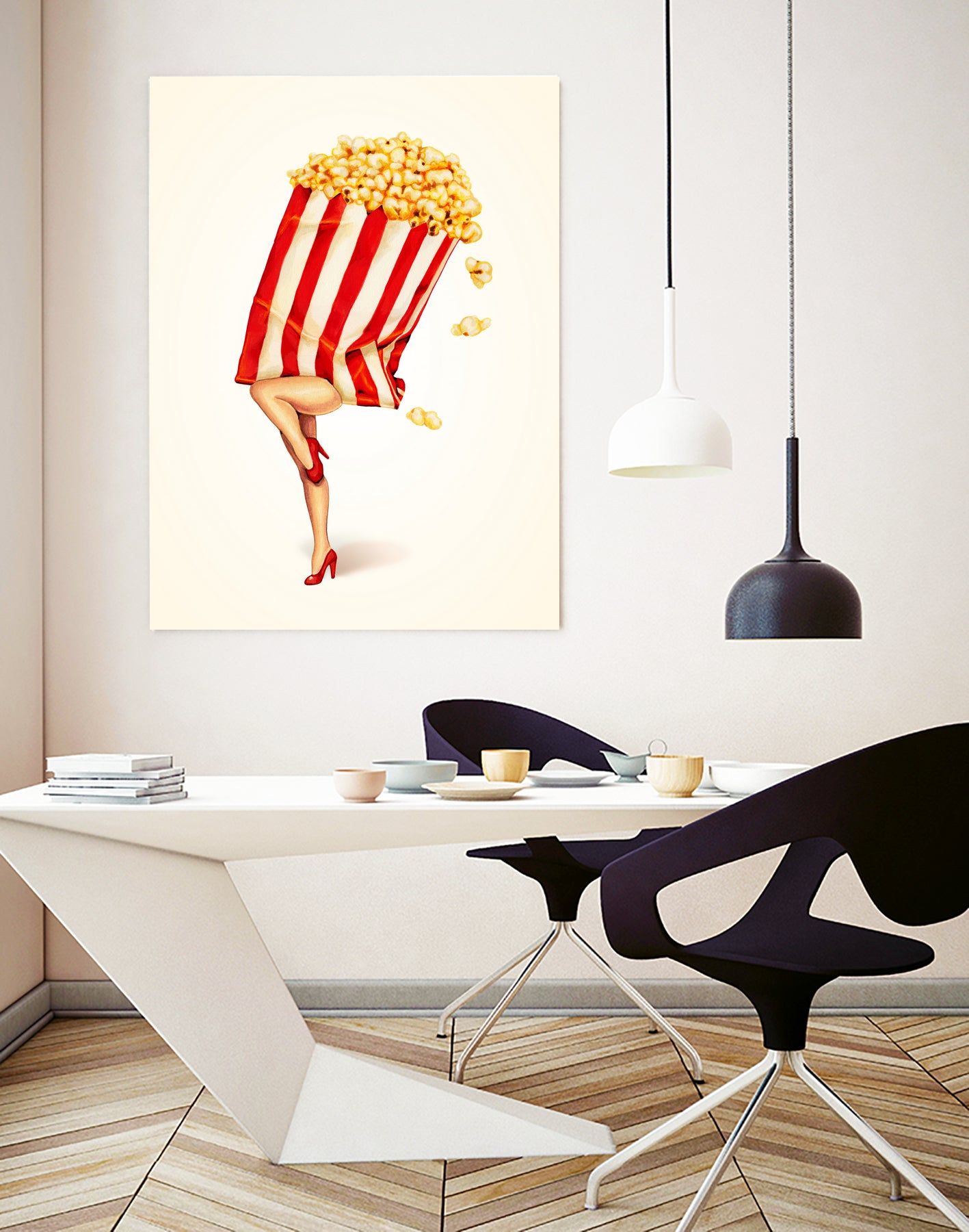 Popcorn Girl by Kelly Gilleran on GIANT ART - white mixed media
