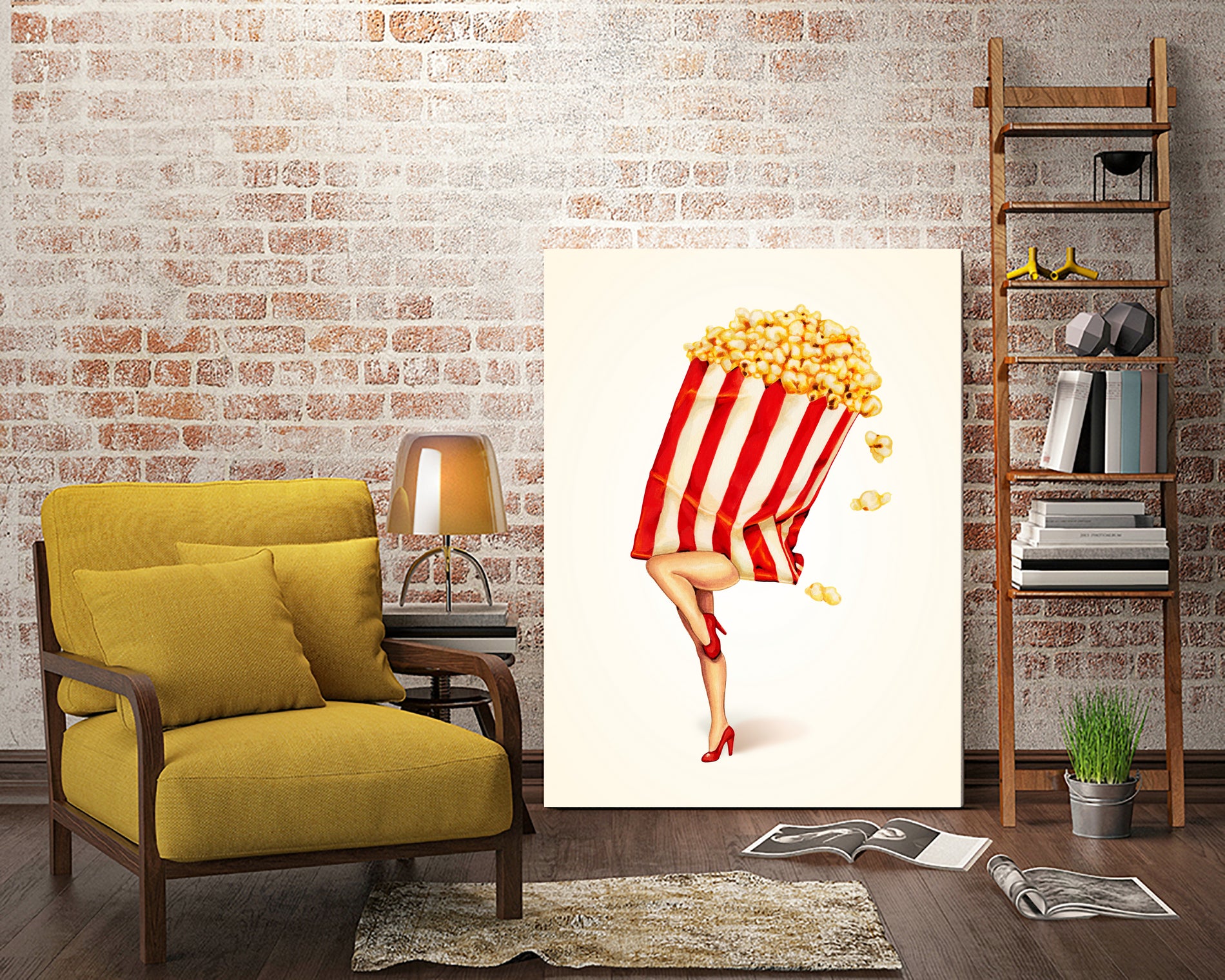 Popcorn Girl by Kelly Gilleran on GIANT ART - white mixed media