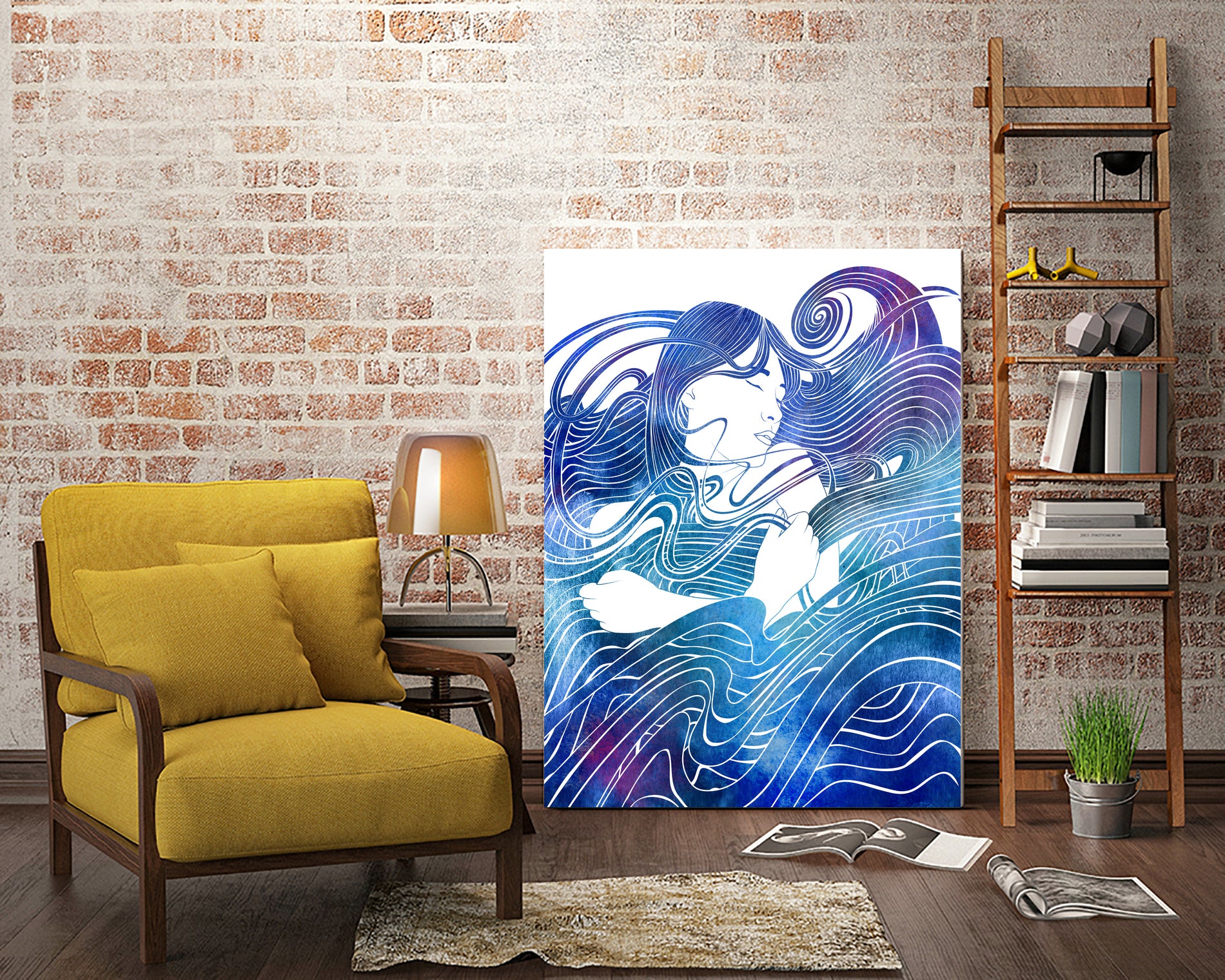 Nereid CXXXVI by Stevyn Llewellyn on GIANT ART - blue digital painting