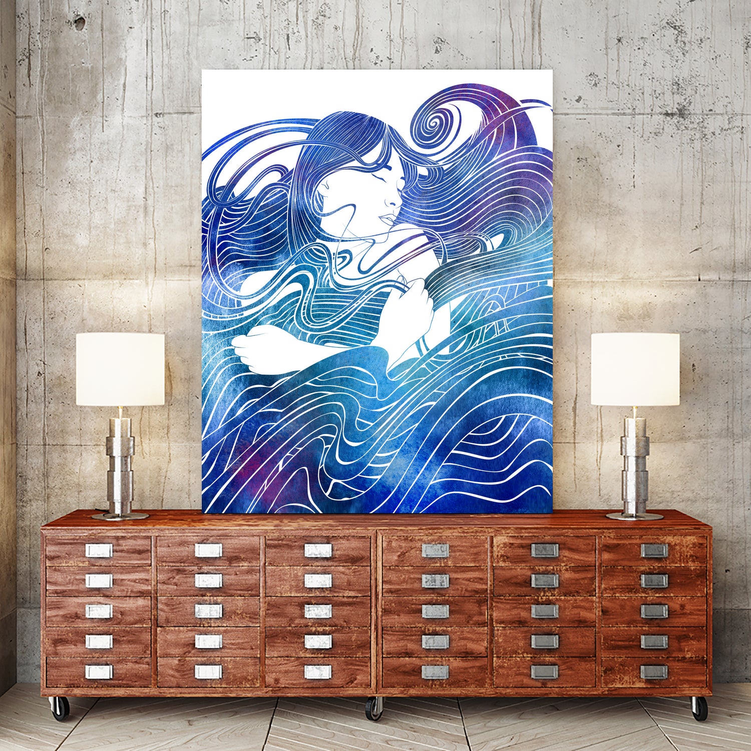 Nereid CXXXVI by Stevyn Llewellyn on GIANT ART - blue digital painting
