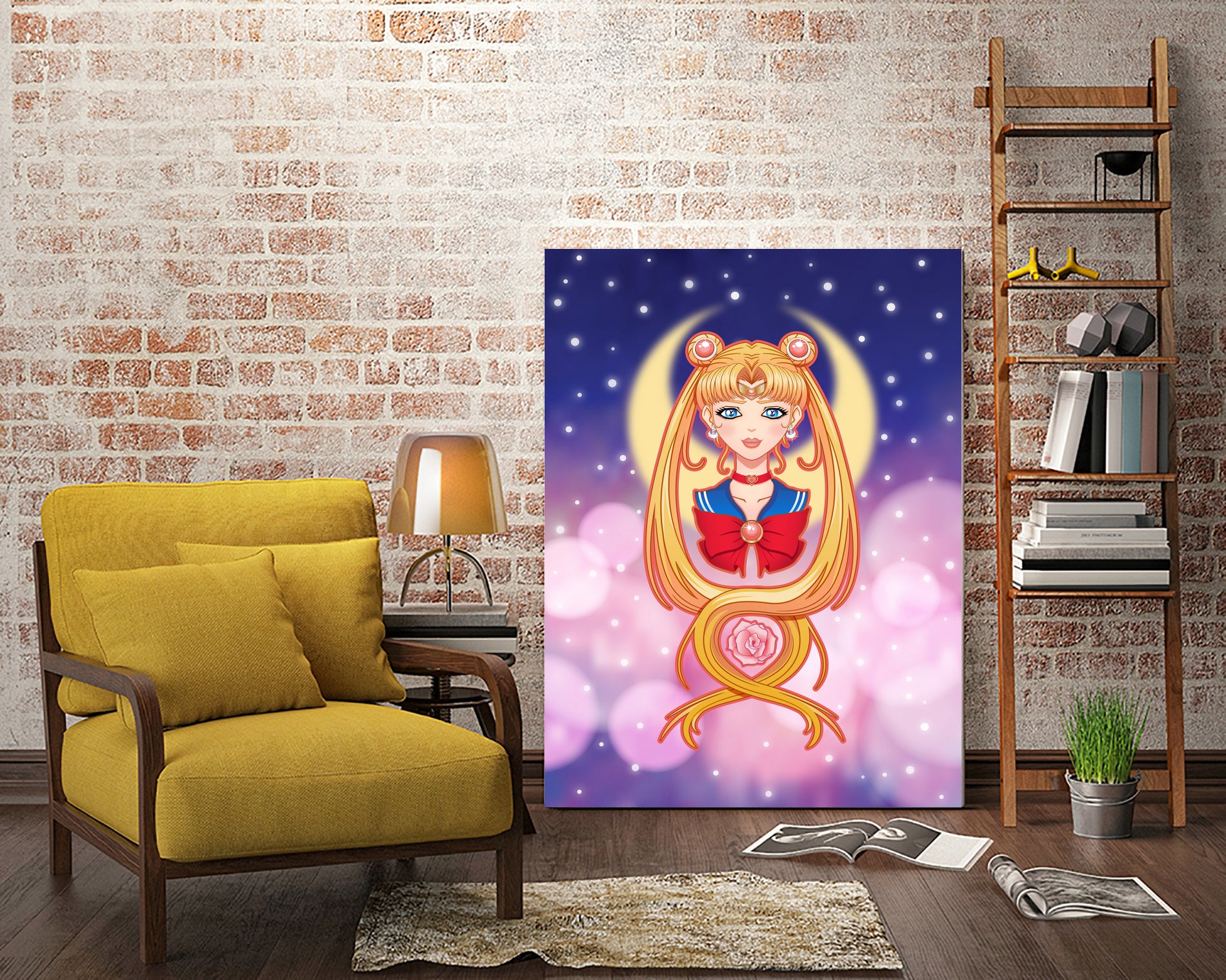Sailor Moon by Enrique Valles on GIANT ART - orange vector illustration