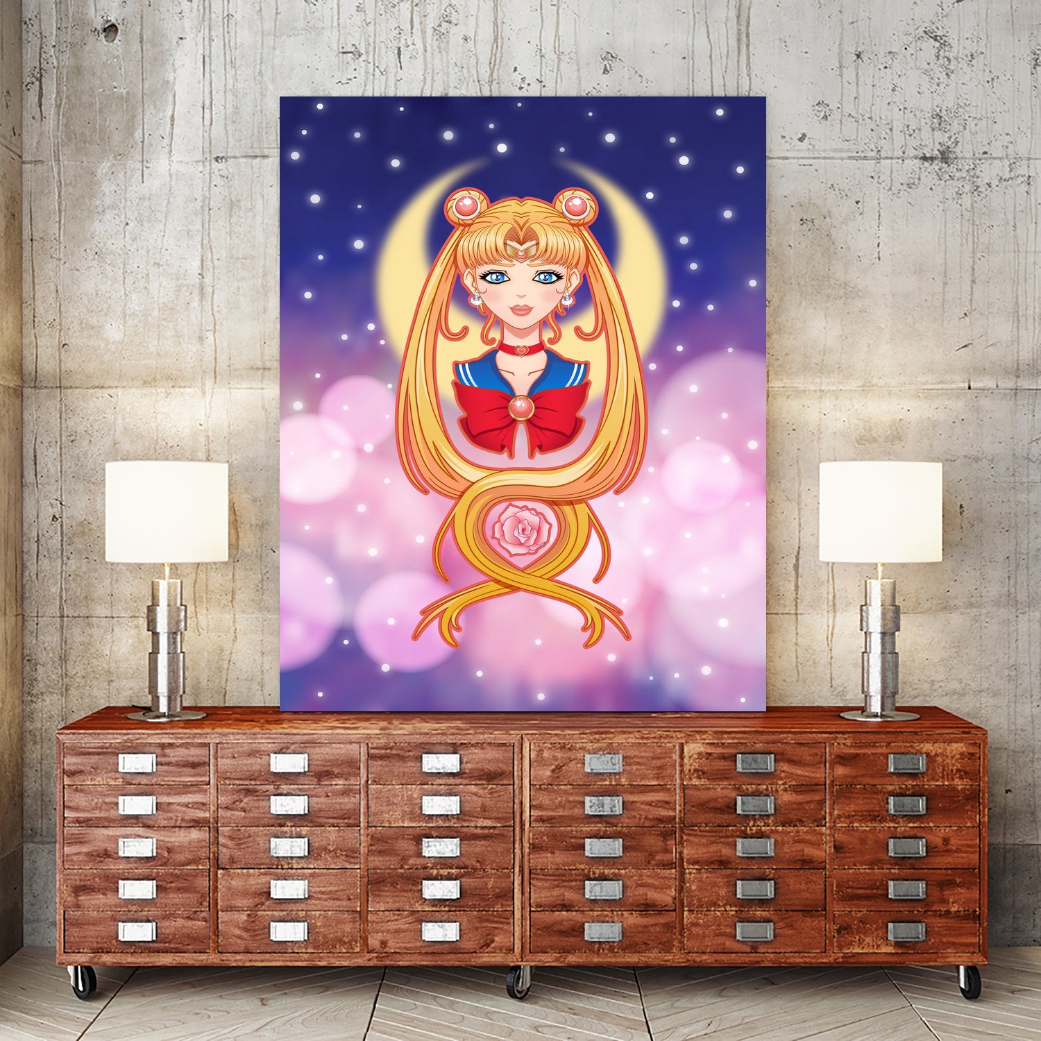 Sailor Moon by Enrique Valles on GIANT ART - orange vector illustration