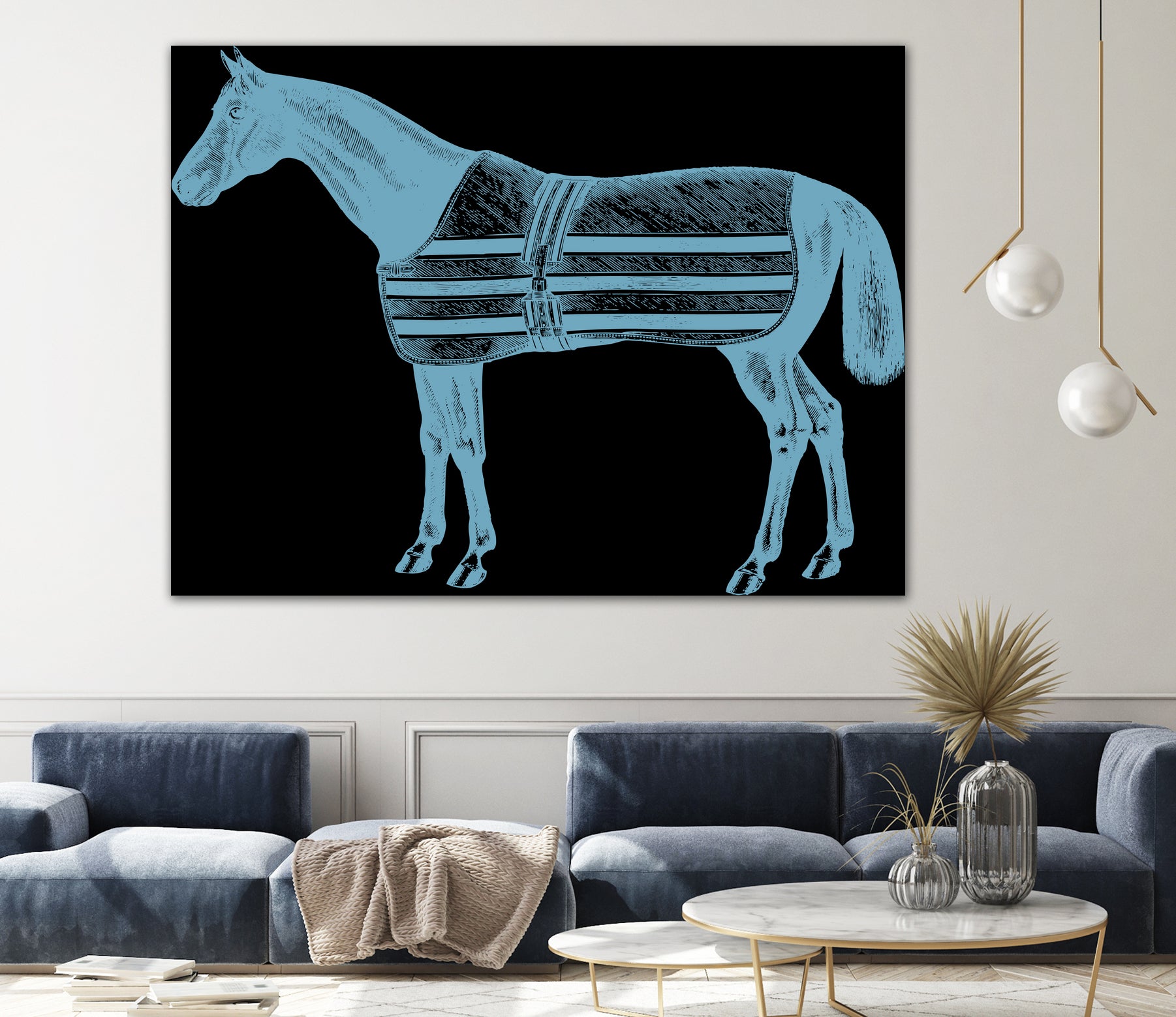 HORSE LT BLUE by Thomas Fernez on GIANT ART - blue digital drawing