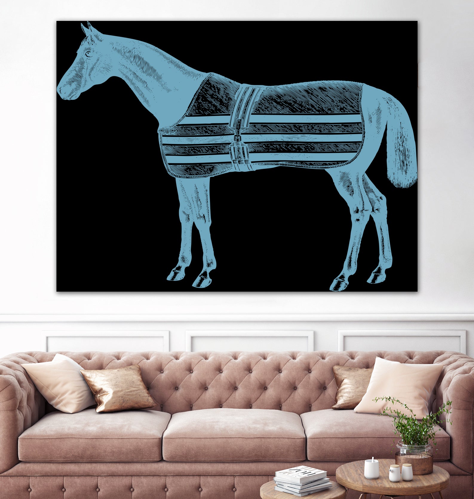 HORSE LT BLUE by Thomas Fernez on GIANT ART - blue digital drawing